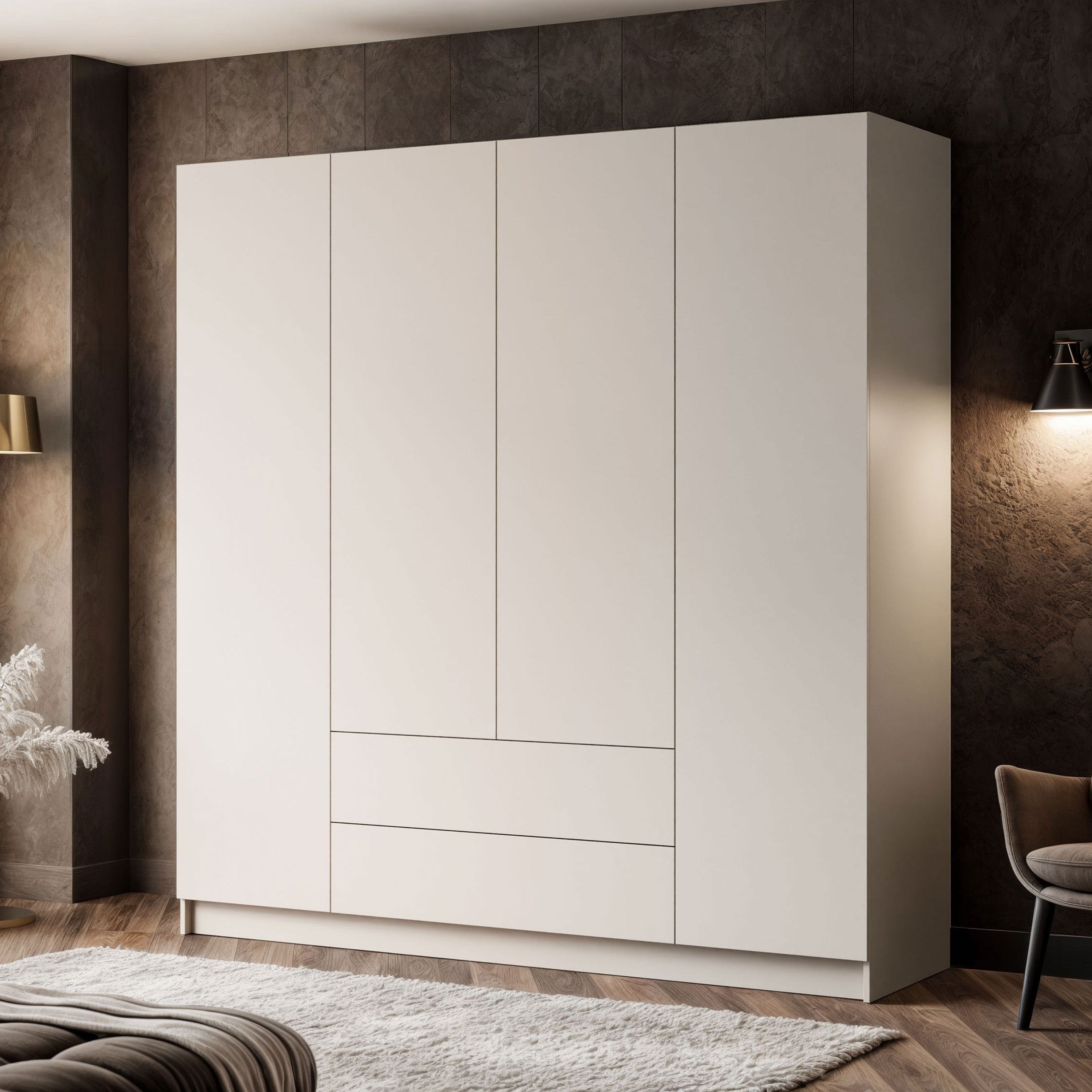 Lookway Kleiderschrank AUREL 4D2SZ KASCHMIR mit Schubladen