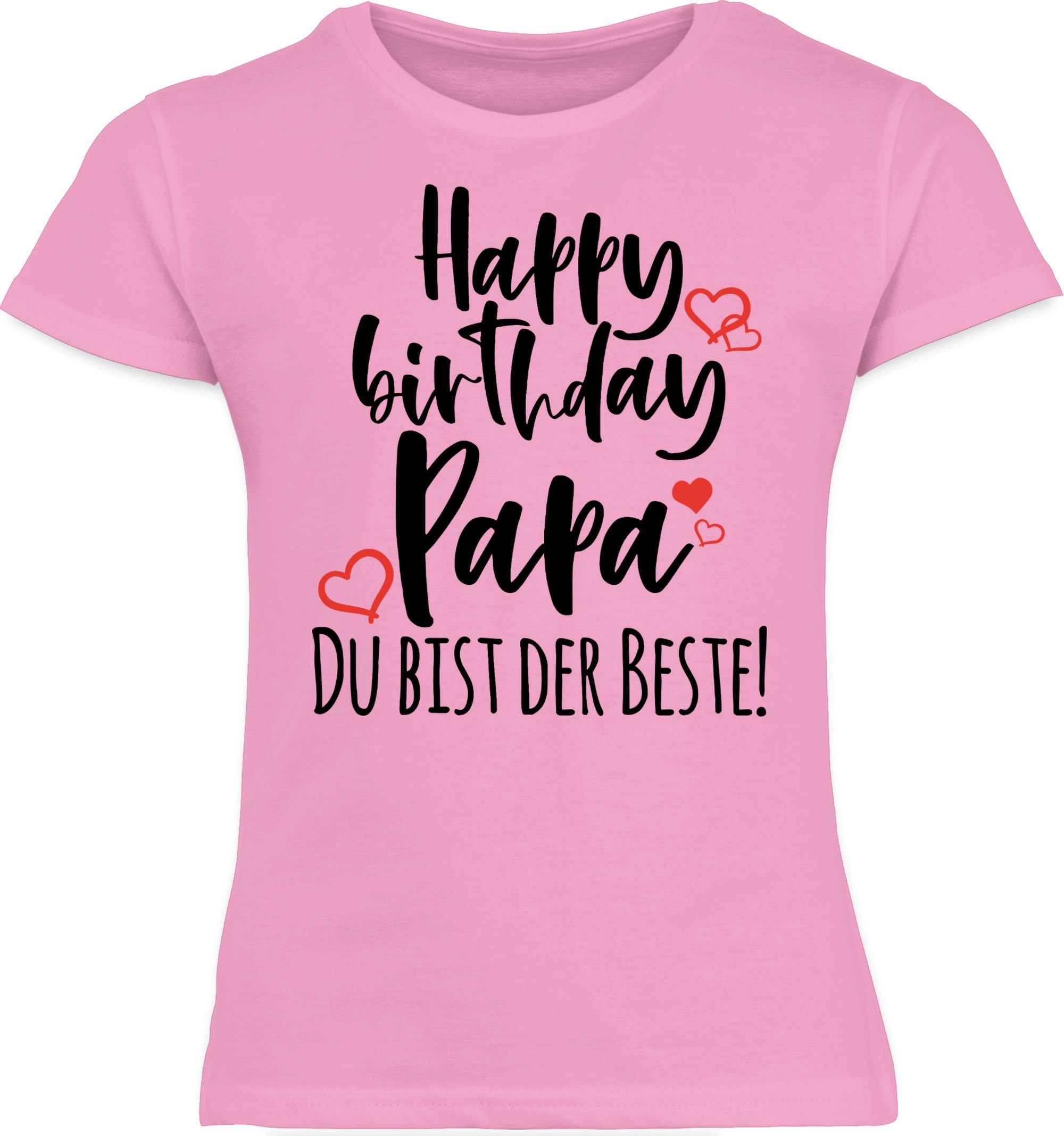 Birthday Shirtracer Statement Sprüche 1 Kinder Papa T-Shirt Rosa Happy