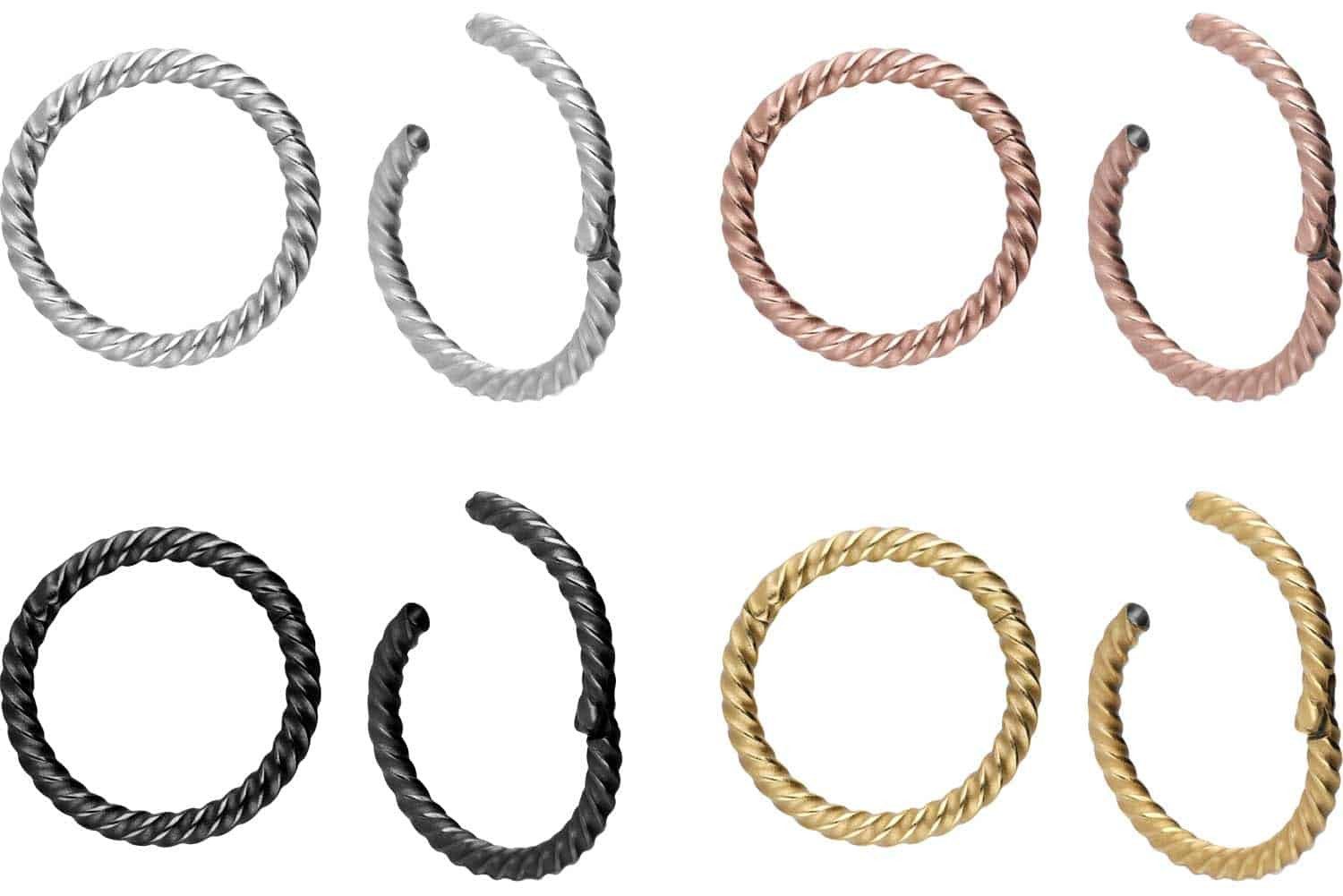 PIERCINGLINE Nasenpiercing Chirurgenstahl Segmentring Clicker GEDREHT Ohrpi günstig online kaufen