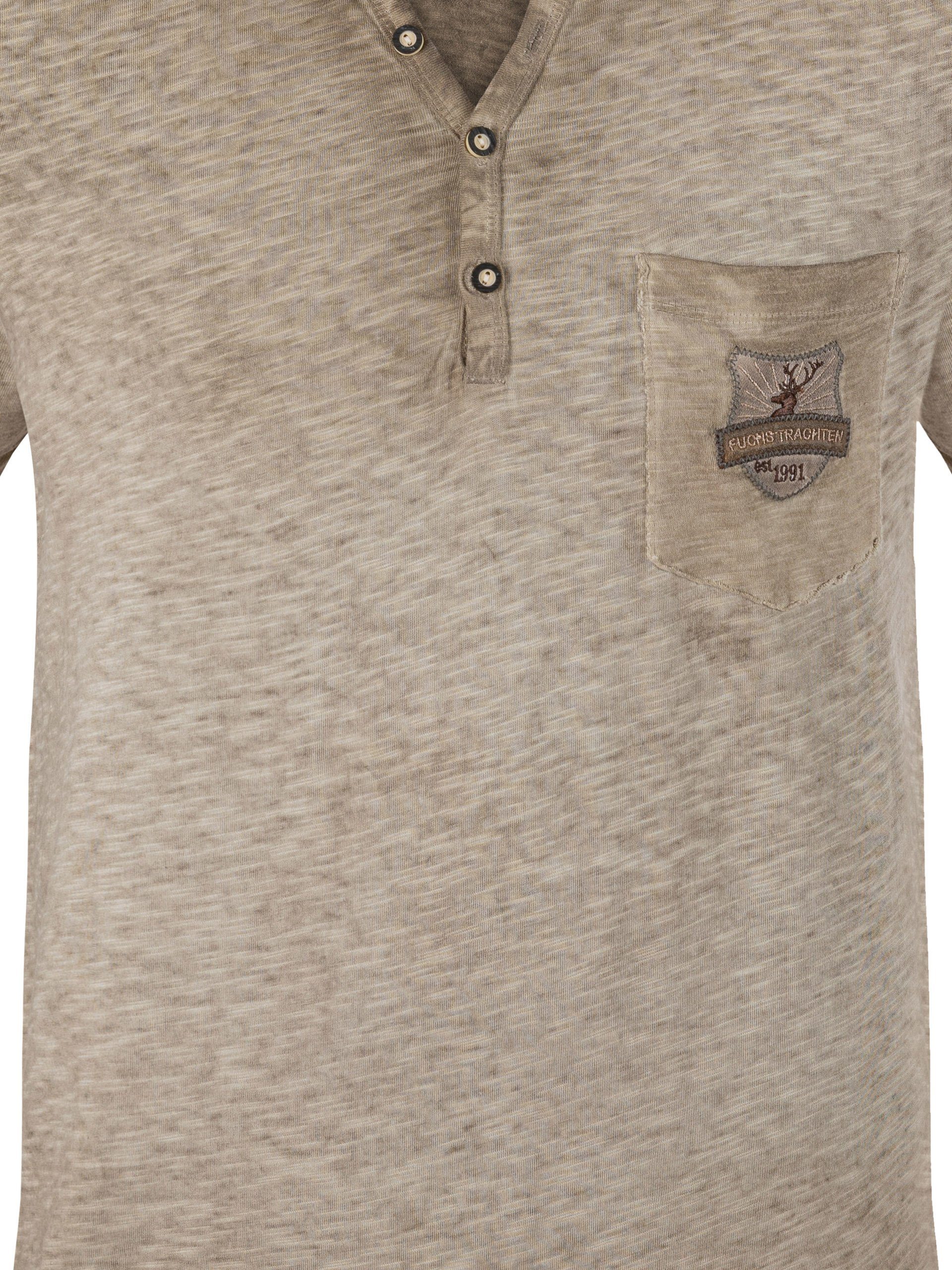 Baumwolle T-Shirt sand 100 FUCHS T-Shirt % Trachten aus Theo