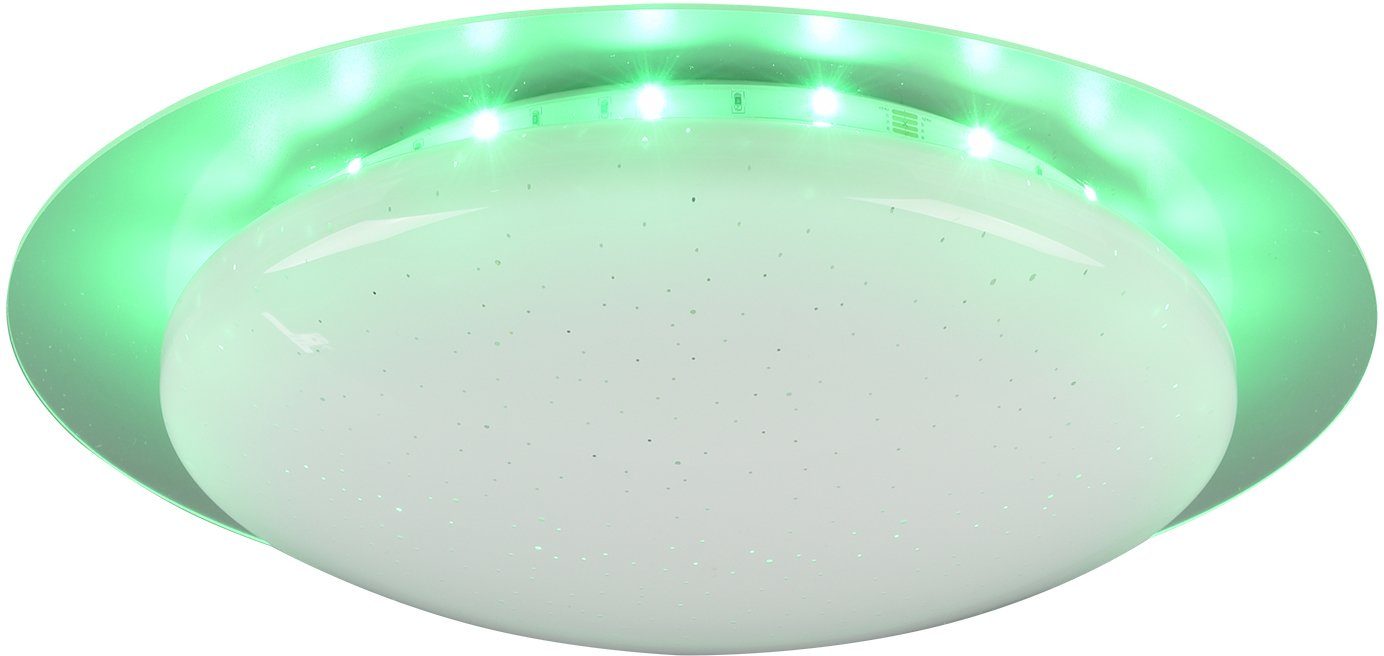 LED schaltbar, RGB Backlight, mehrere Deckenleuchte Ø Joleen, integriert, Leuchten 35 fest Fernbed., Helligkeitsstufen, TRIO Starlight-Effekt, mit cm LED Dimmer, inkl. Farbwechsler, getrennt Dimmer