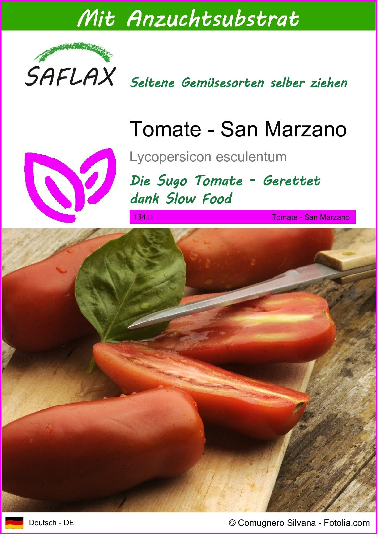 Gemüsesamen SAFLAX - Samen und Substrat - Tomate - San Marzano