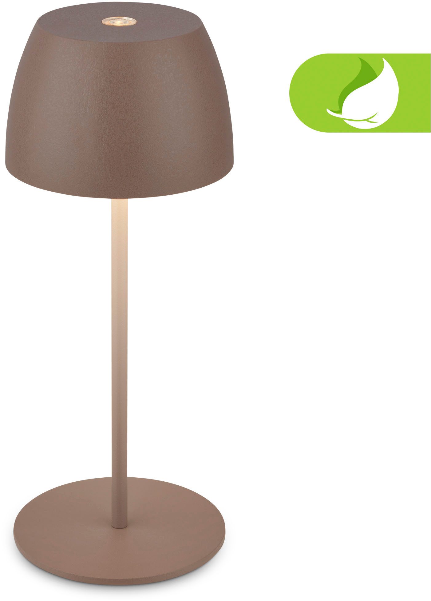 Briloner Leuchten LED Außen-Tischleuchte Serina Mini, Dimmfunktion, USB-Ladefunktion, LED fest integriert, Extra-Warmweiß, Akku Tischlampe, kabellos, IP44, Wohnzimmer, Schlafzimmer, Outdoor