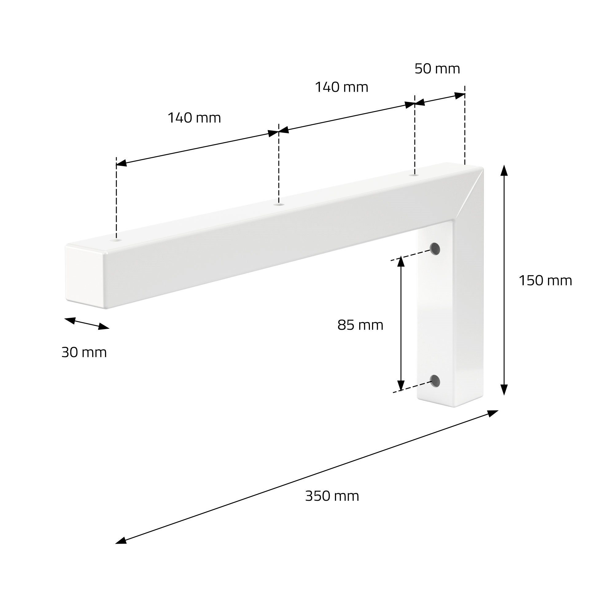 Schwarz L-Form Winkel Waschtischhalterung 2er Design Set Wandkonsole für Waschbeckenschrank 350x150mm ML-DESIGN Waschtisch Stahl