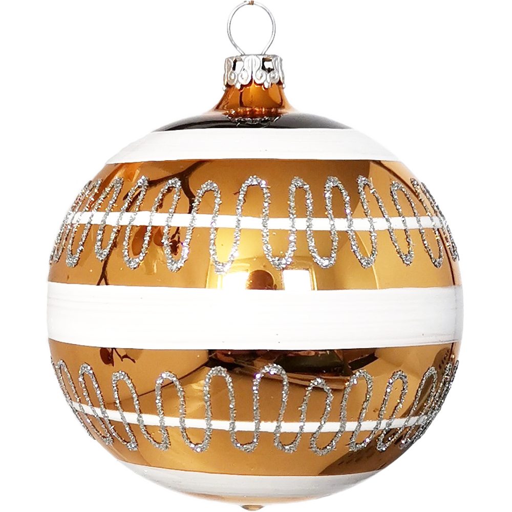 Schatzhauser Weihnachtsbaumkugel Weihnachtskugel-Set Welle (6 St), mundgeblasen, handbemalt