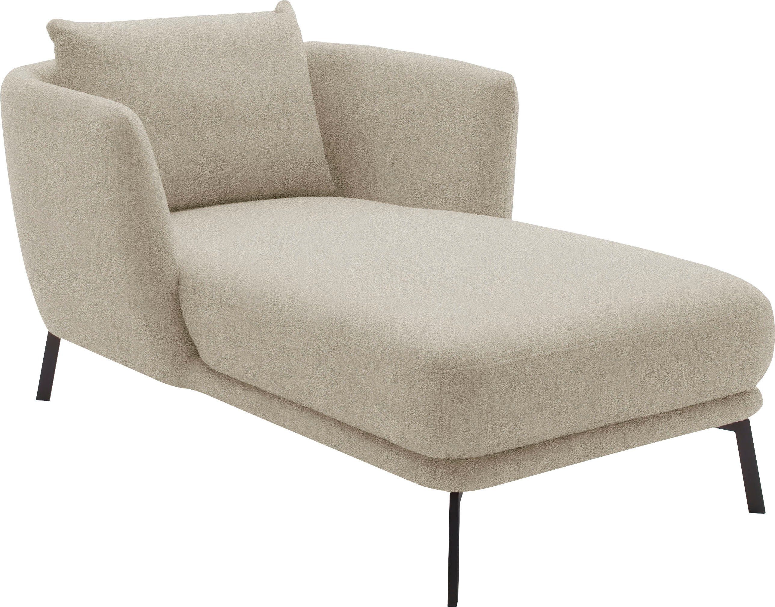 SCHÖNER WOHNEN-Kollektion Chaiselongue Pearl - 5 Jahre Hersteller-Garantie, auch in Bouclé, Maße (B/H/T): 101/71/161 cm, Füße aus Metall