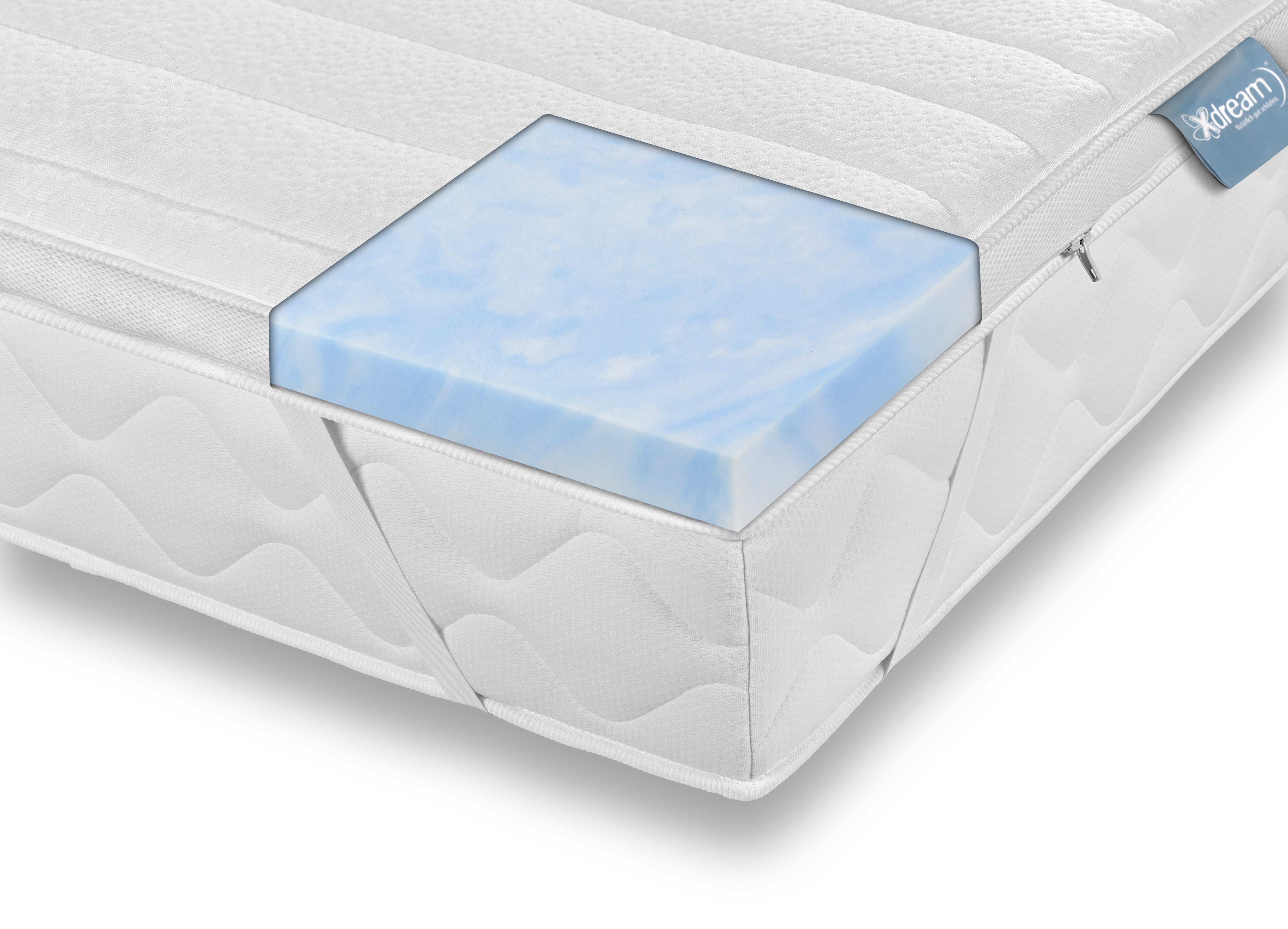 XDREAM, Цилиндр Classic Gelschaum, 90x200, 140x200, 180x200 cm und weitere Größen, 8 cm hoch, Gelschaum, ergonomischer Матрасыtopper mit hochwertigem Memory Foam