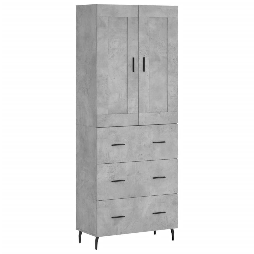 vidaXL Highboard Highboard Betongrau 69,5x34x180 cm günstig online kaufen