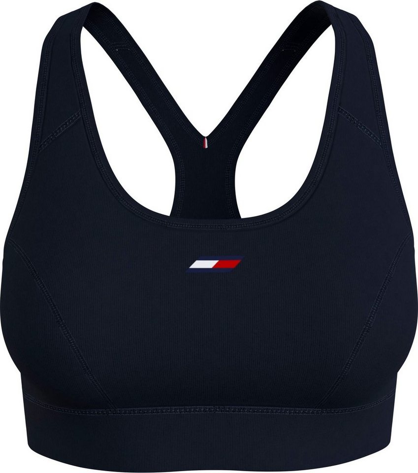 Tommy Hilfiger Sport Sport-Bustier MID INT SORONA MIX RIBBED BRA mit  Trägern für mittleren Halt & Tommy Hilfiger Sport Markenlabel