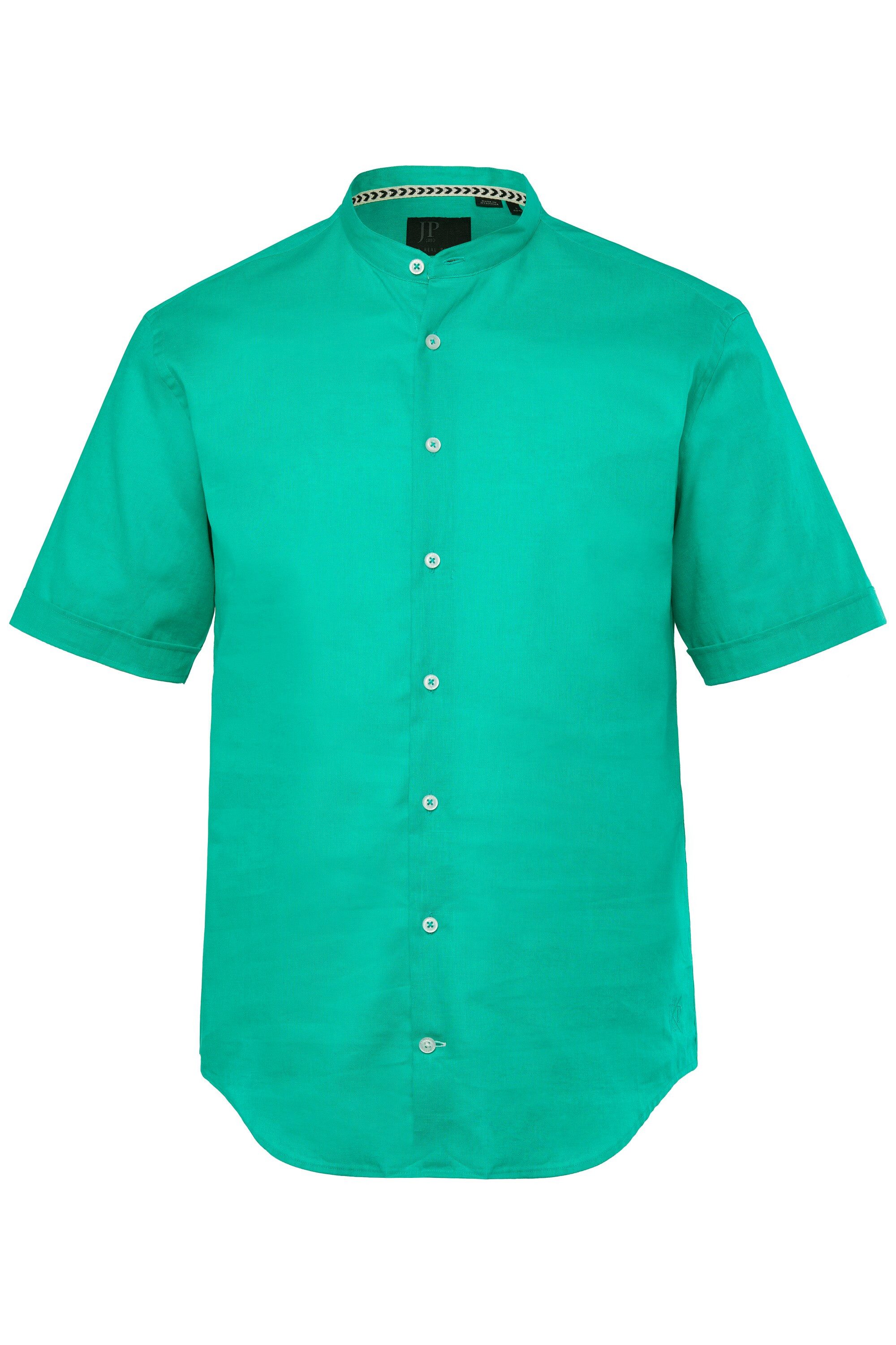JP1880 Kurzarmhemd Hemd Halbarm Leinenmix Stehkragen Modern Fit