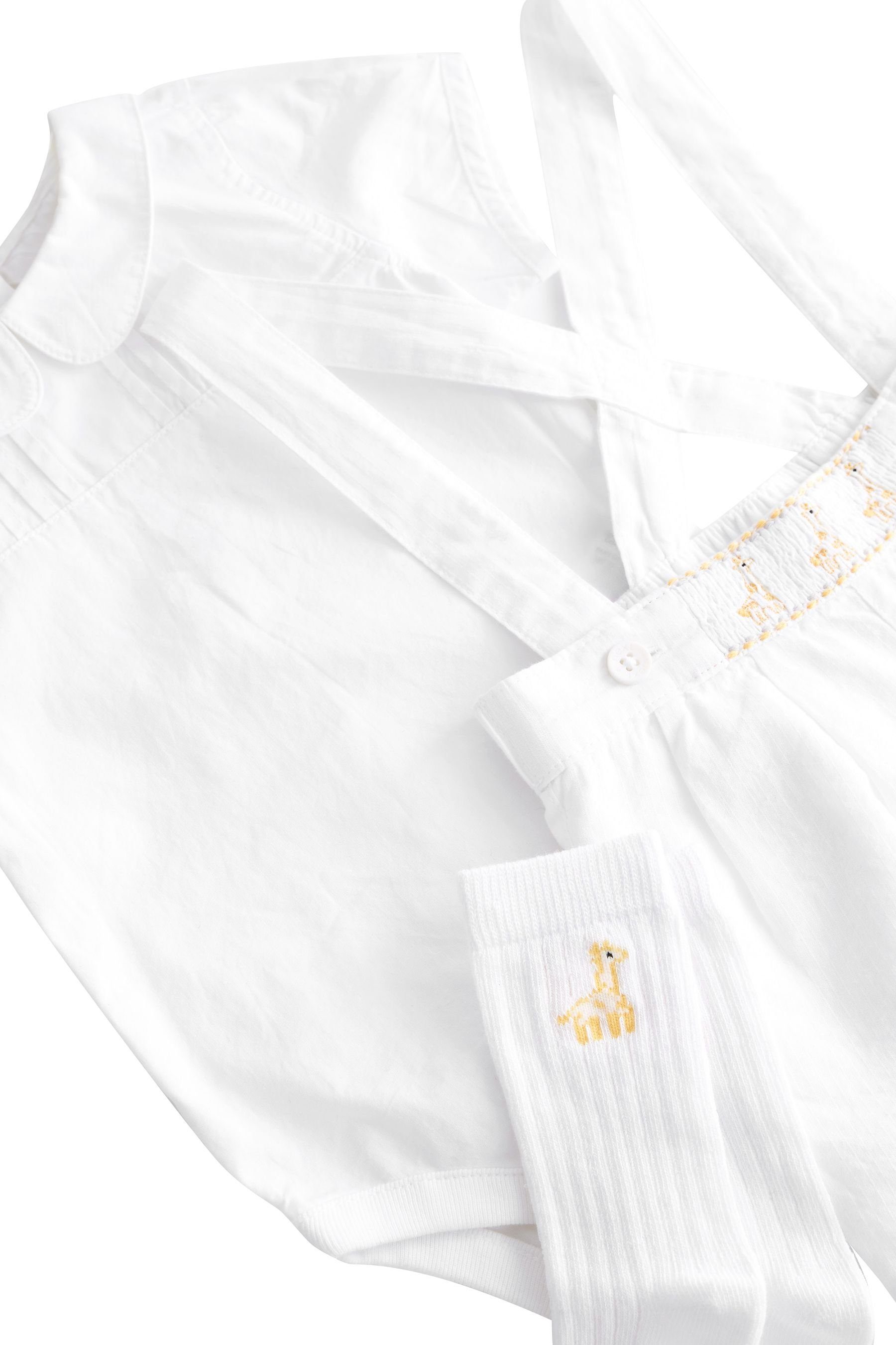 Socken Hose (3-tlg) Hemd Babyset Next und kurzer & Hose mit Hemd, elegantem White
