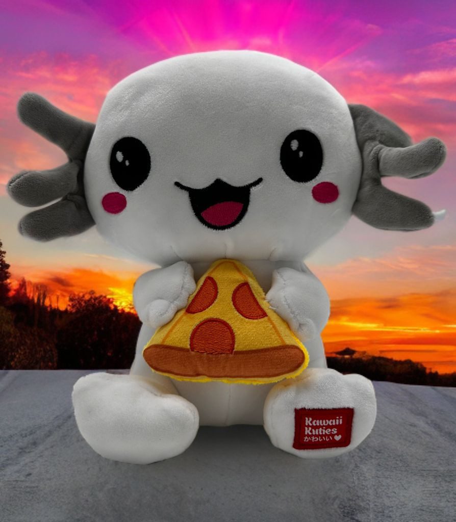 Kawaii Kuscheltier Axolotl Kuscheltier Echse Molch Figur Plüsch 24 cm Plüsch weiß grau (1-St), Axolotl Plüschtier Molch Kuscheltier Figur Plüschtier Wassertier