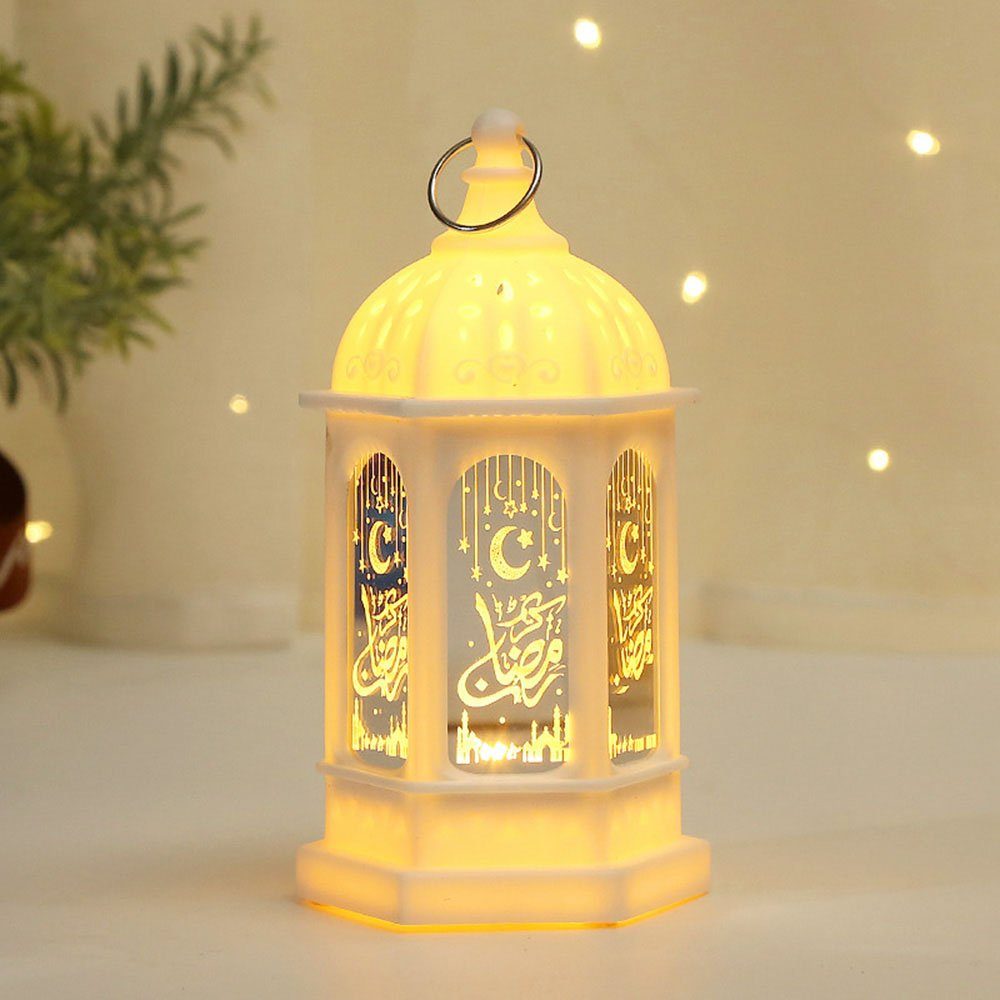 Rosnek LED Nachtlicht Mini Kerzenlaterne, mit hängenden Ringen, für Eid Mubarak Ramadan, Gold, Schwarz, Rot, Weiß, Bronze, Hochzeitstisch Deko