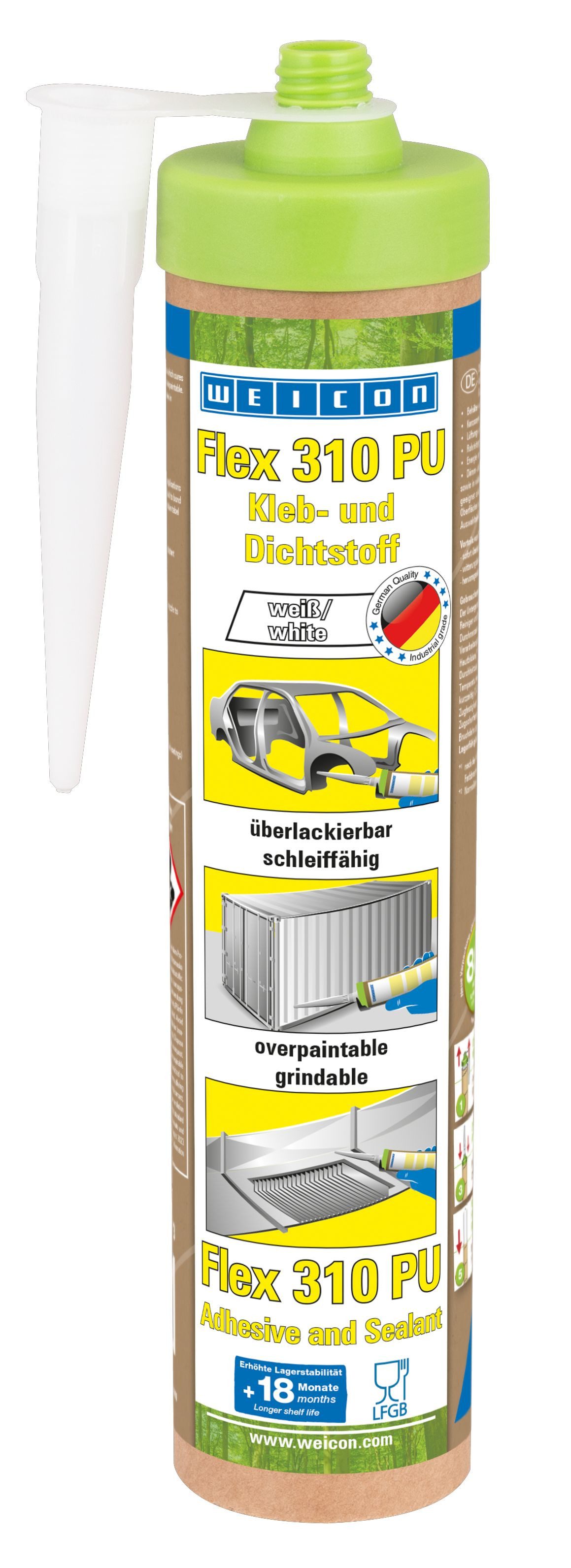 WEICON Dichtstoff Green Tube Flex 310 PU, (2-tlg), ISEGA-zertifiziert