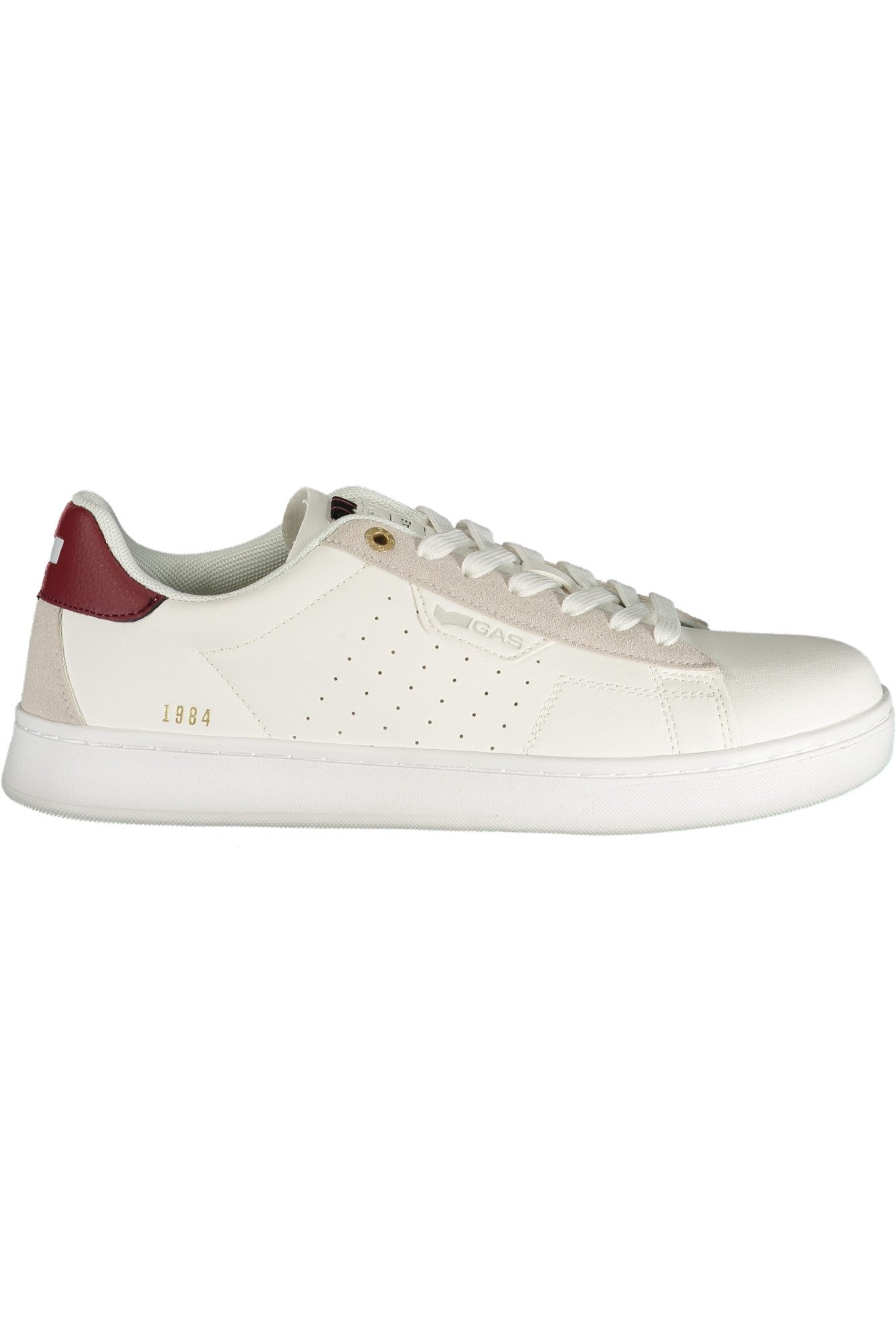 GAS Sneaker Weißer Herren Sportschuh mit roten Details und