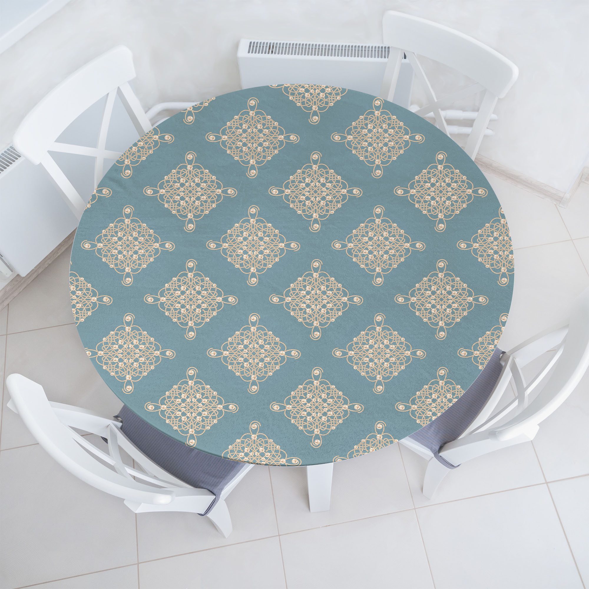 Abakuhaus Tischdecke Rundum-elastische Stofftischdecke, Pearls Symmetrische Sailot Knot