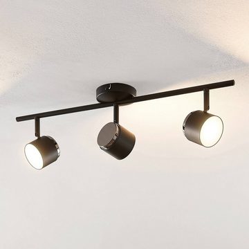 Lindby LED Einbaustrahler Marrie, LED-Leuchtmittel fest verbaut, warmweiß, Modern, Aluminium, Eisen, Schwarz, 3 flammig, inkl. Leuchtmittel