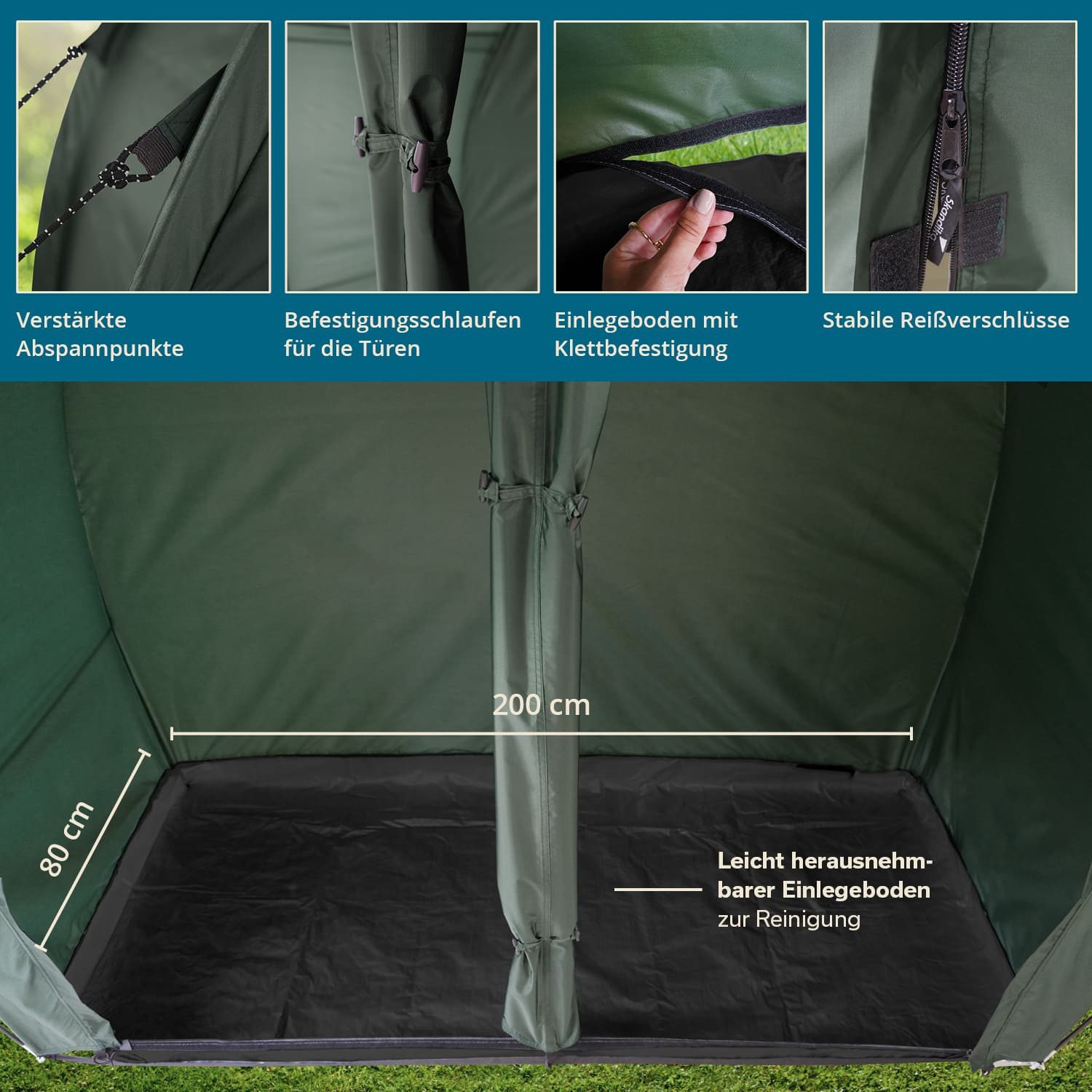 Skandika Gerätezelt Storage Tent S Fahrradgarage 1,7 m Stehhöhe, wasserdicht, (Haken für Campinglampe, Aufbewahrungstasche, UV-Schutz: 50), winterfest, mit Boden, Lagerzelt, Unterstand, Garten, Outdoor, Camping