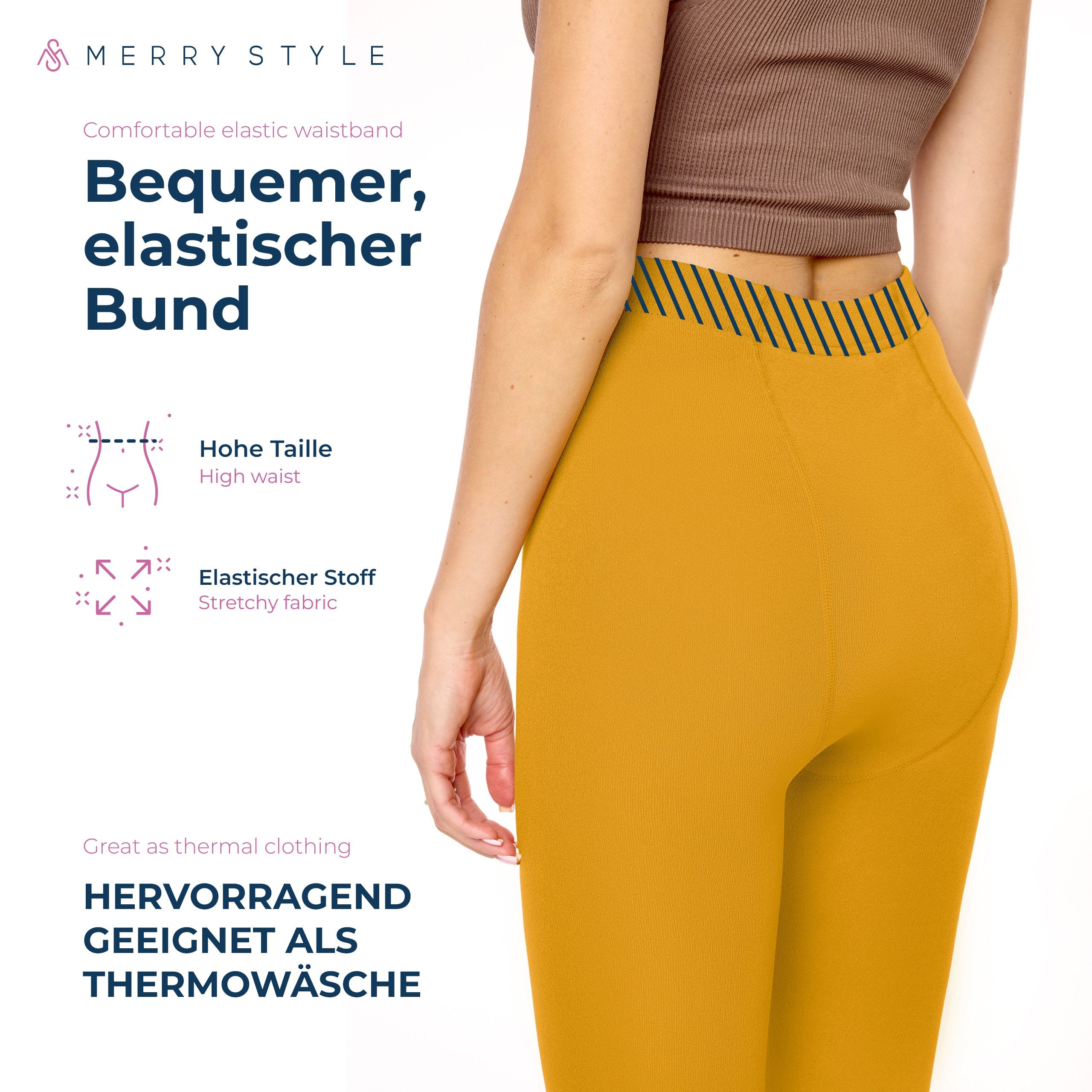 Merry Style Strumpfhose Thermo Strumpfhose Damen Winter Wärme Tights Gefütterte MS-ATX-442 (1 St) – Bild 4 von 5