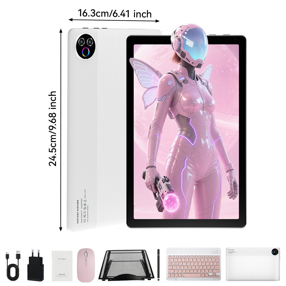 BUFO Tablet 64 GB 1280x800 IPS 5000 mAh Android Tablet (10", 64 GB, Android, WiFi, Große Kapazität)