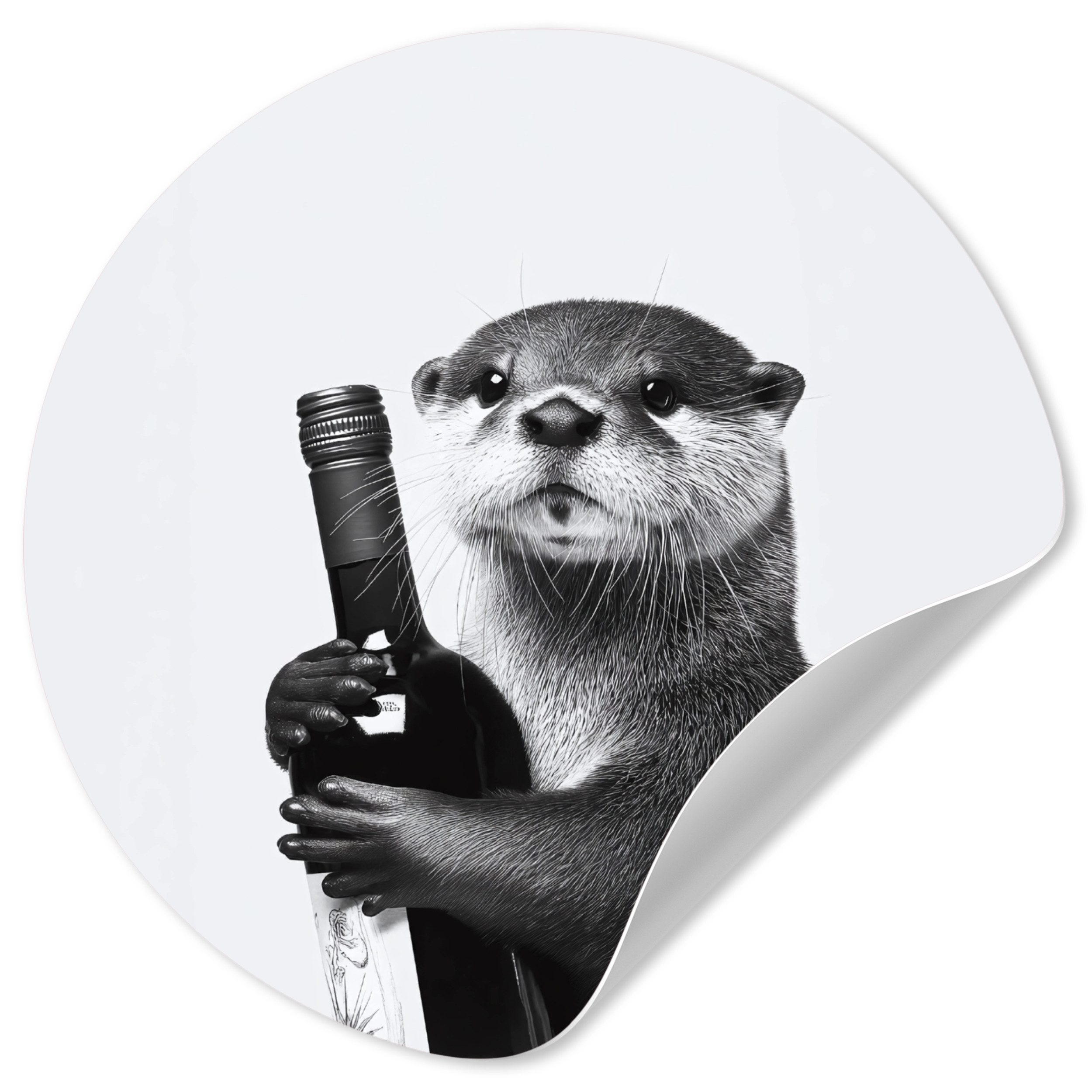MuchoWow Wandsticker Weinflasche - Otter - günstig online kaufen