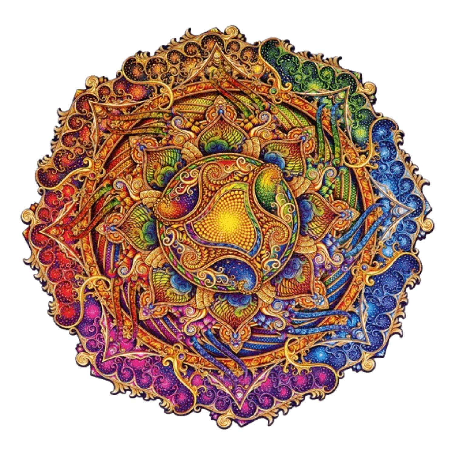 Unidragon Puzzle Unidragon Mandala Unerschöpflicher Wohlstands Holzpuzzle, 700 Puzzleteile