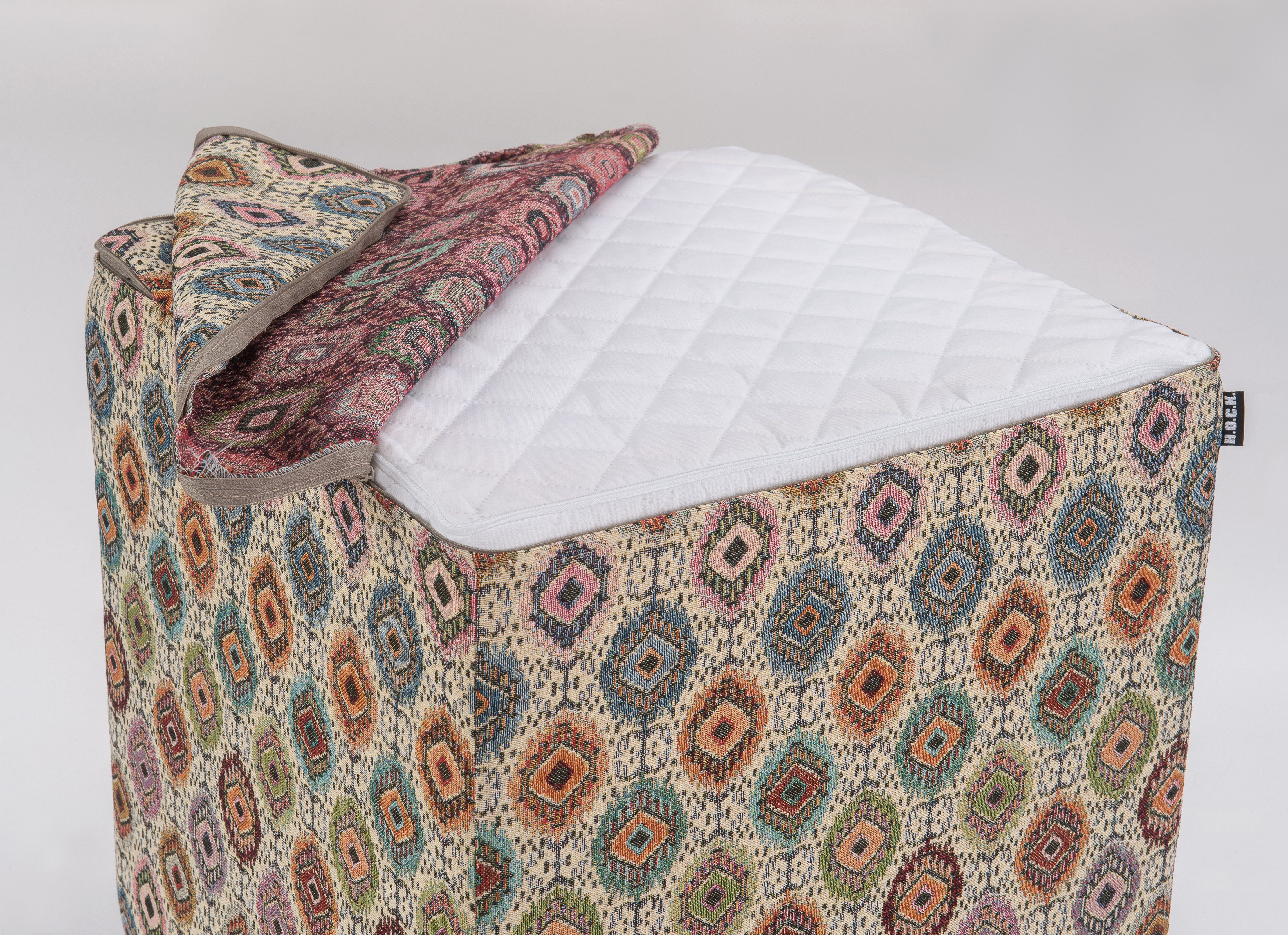 H.O.C.K. Sitzhocker H.O.C.K. Kira Hocker 45x45x45cm multicolor boho, Hocker, Barhocker & Sitzhocker, Pouf, Badhocker, Wohnzimmer Hocker