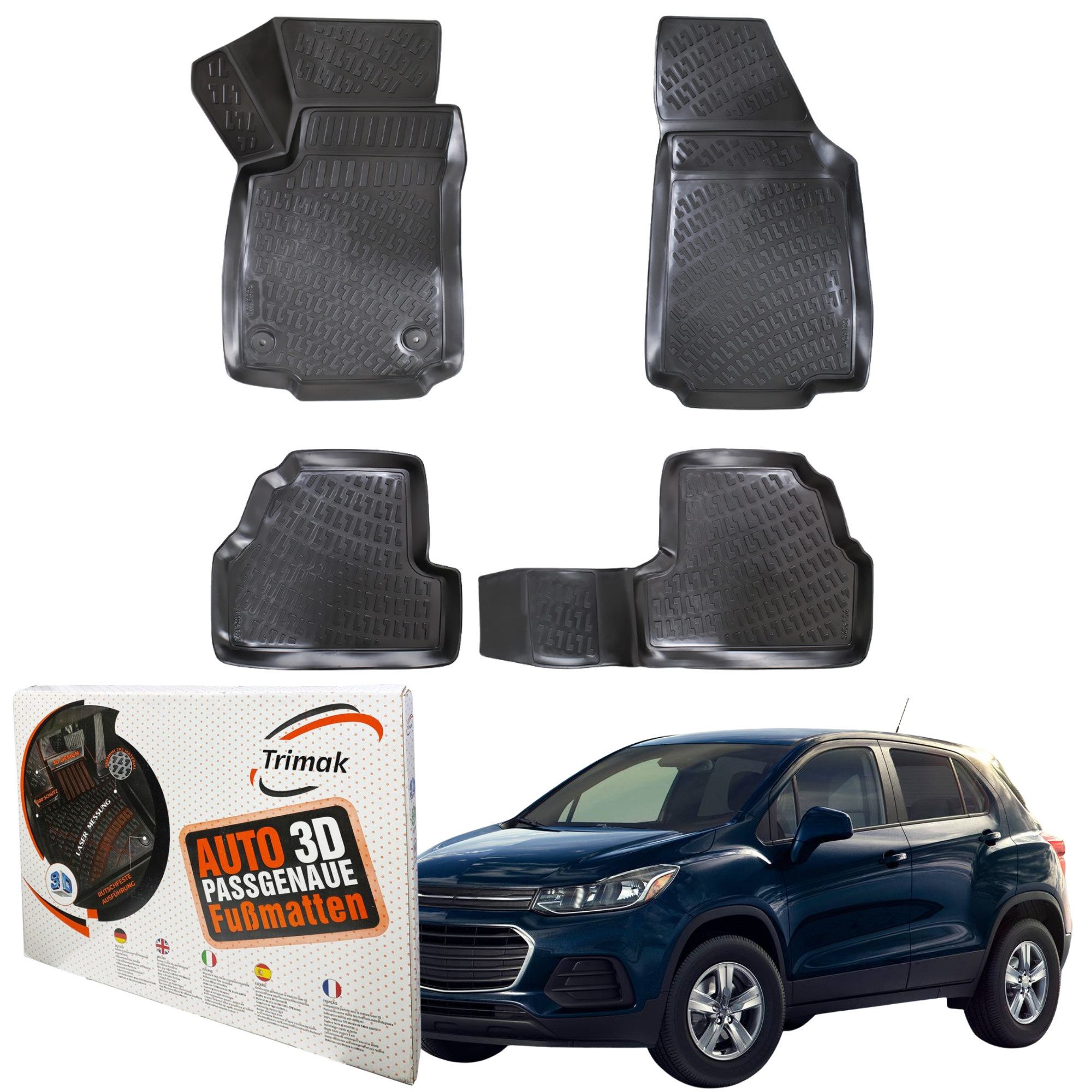 Passform-Fußmatten Kompatibel mit Chevrolet Trax 2013-2022 3D Auto Gummimatten
