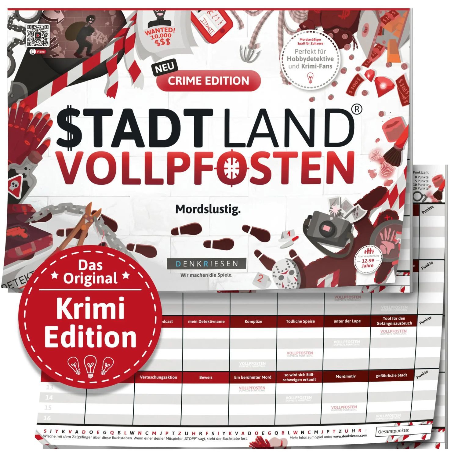 Denkriesen Spiel DENKRIESEN - STADT LAND VOLLPFOSTEN® - CRIME EDITION "Mordslustig."...