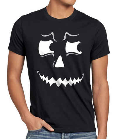 style3 Print-Shirt Herren T-Shirt Grusel Geist Halloween Fasching Kostüm Kürbis-Kopf Party Fun Spuk