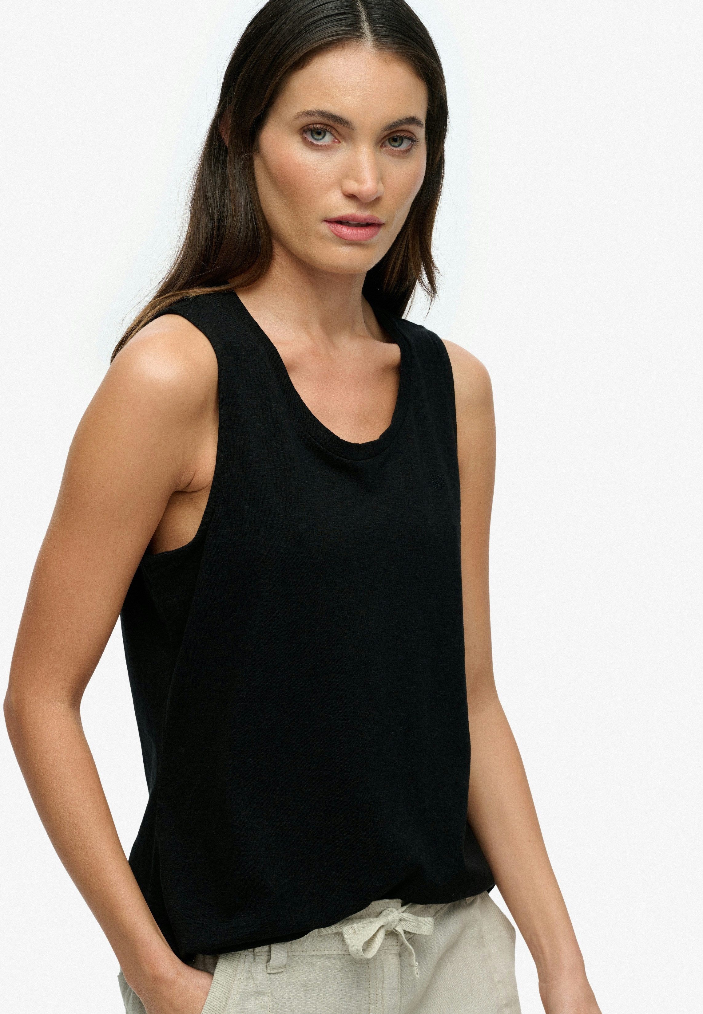 Superdry Tanktop SCOOP NECK TANK Baumwollmischung, regular fit