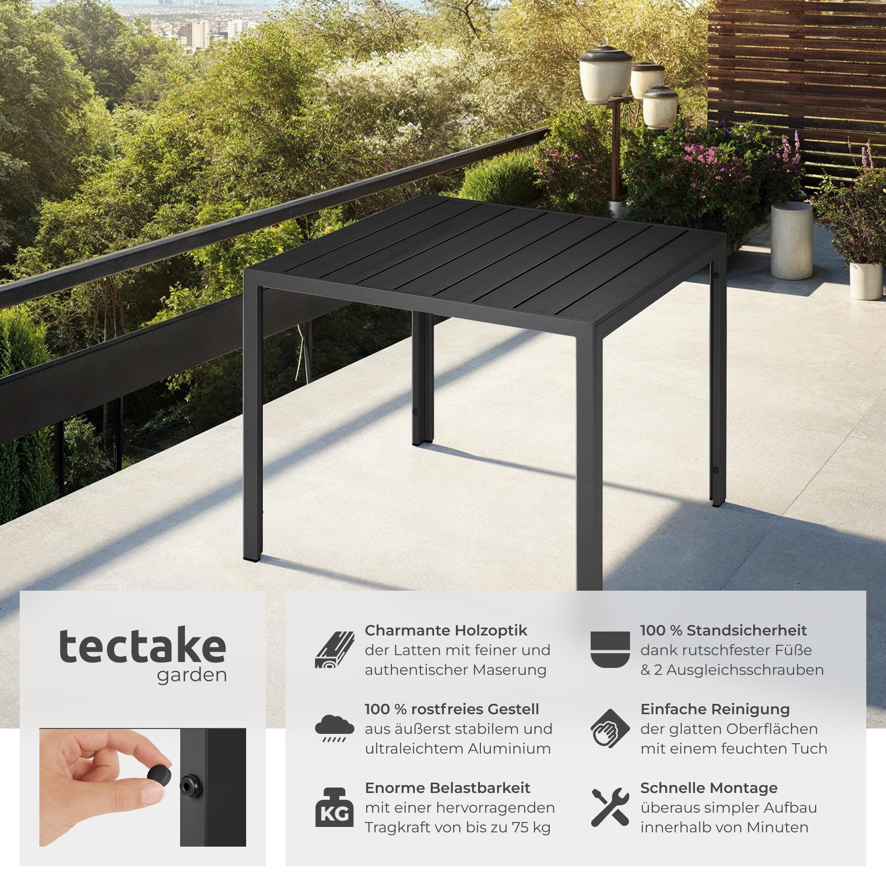 tectake Gartentisch Maren (1-St., 1 tlg), günstig online kaufen