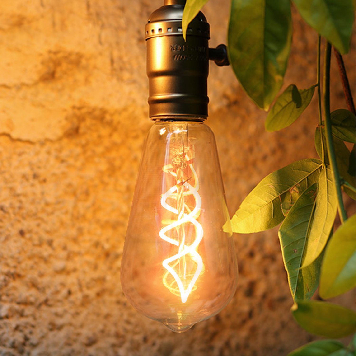 ZMH LED-Leuchtmittel Vintage Glühlampe ST64 2200K 4W Filament Beleuchtung, E27, 1 St., warmweiß, warmweiß