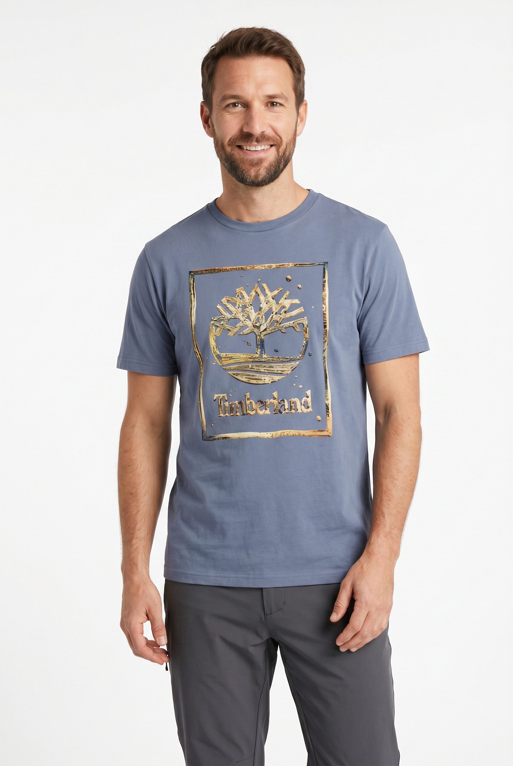 Timberland T-Shirt Water Stack Logo Short Sleeve Tee sportlicher Stil, für Sport- und Outdoormode, Kurzarmdesign