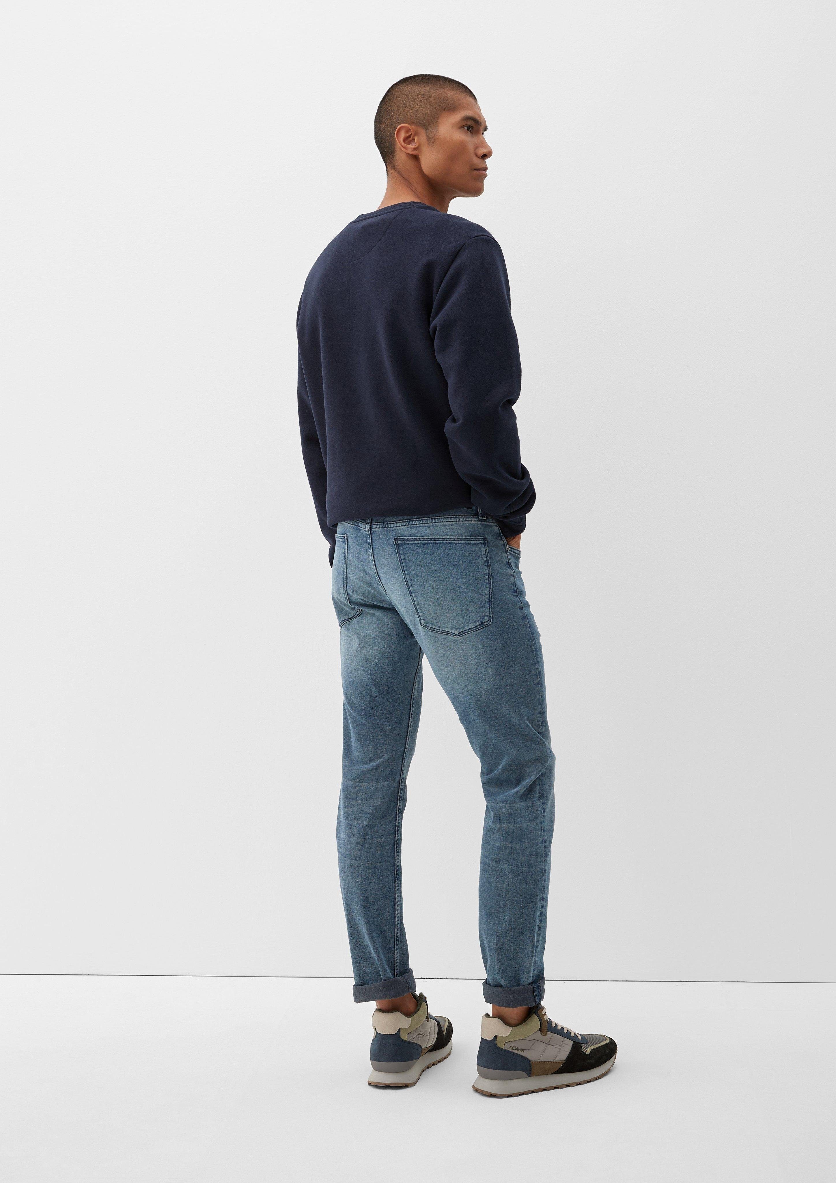 / Rise Jeans Leder-Patch s.Oliver Leg Waschung, / Fit Slim Carson / Tapered Mid Stoffhose
