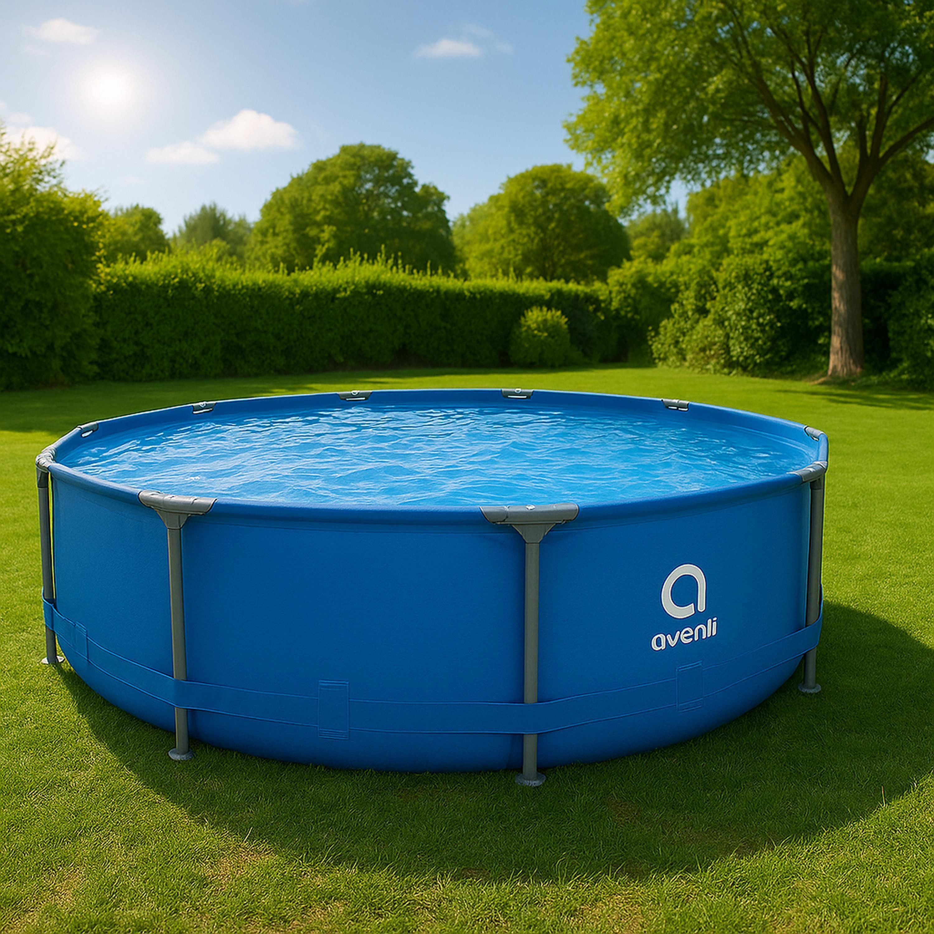 Avenli Framepool Frame Plus Pool Set 366 x 76 cm, Aufstellpool (Stahlrahmenpool Komplettset, mit Pumpe)