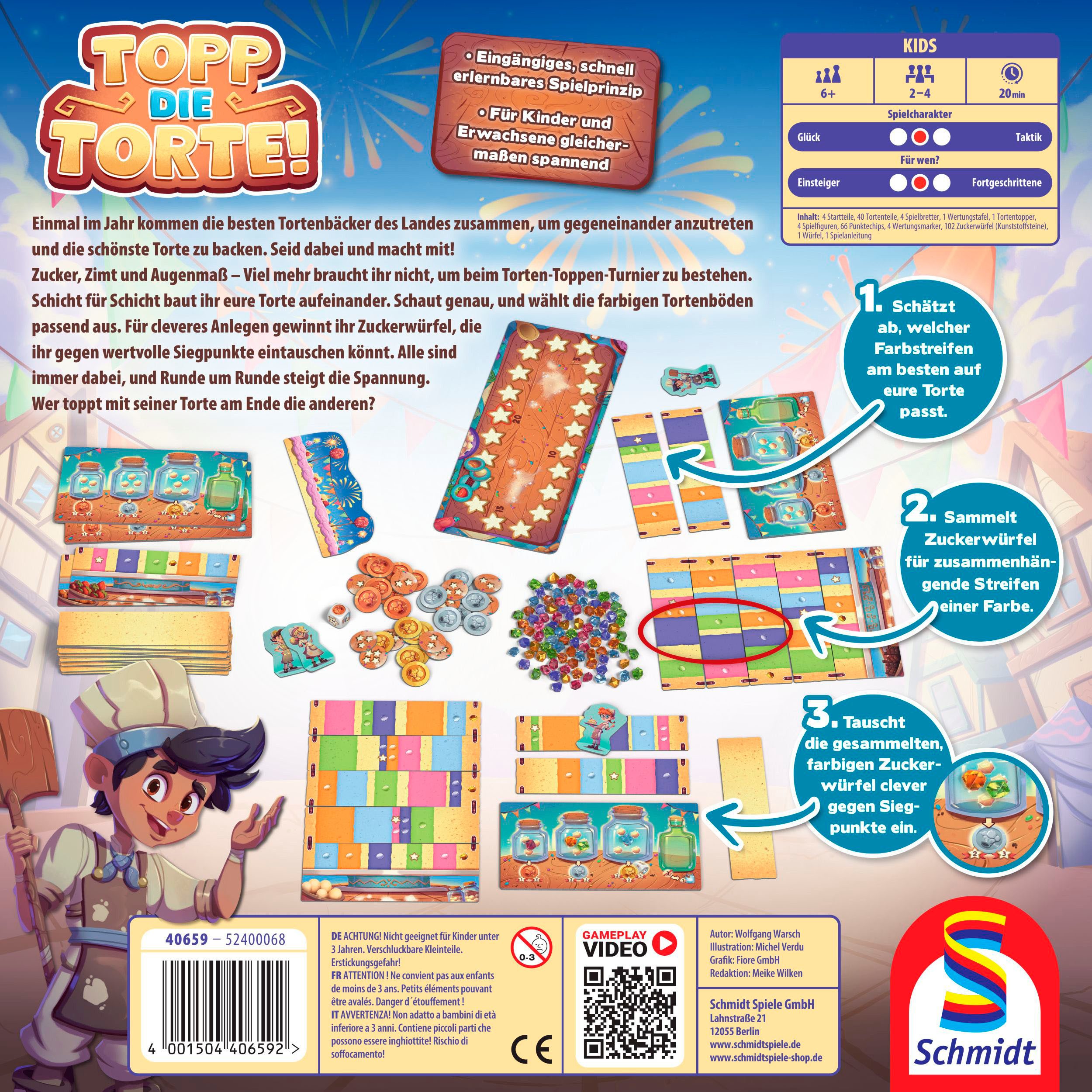 Schmidt Spiele Spiel Topp die Torte, Kinderspiel des Jahres 2025, Made in Germany