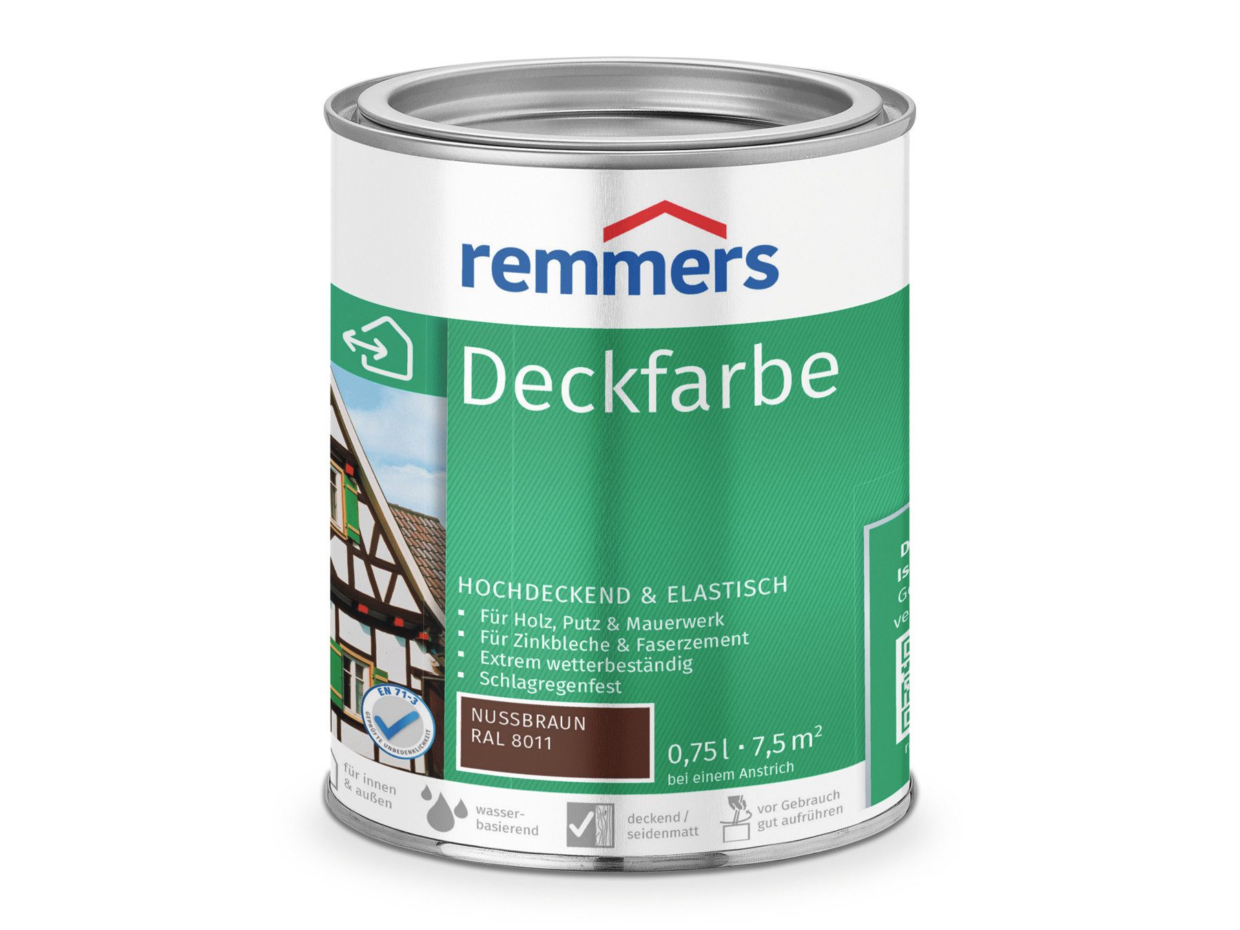 Remmers Wetterschutzfarbe Deckfarbe 0,75 Liter, für viele Untergründe, hochdeckend, wetterfest