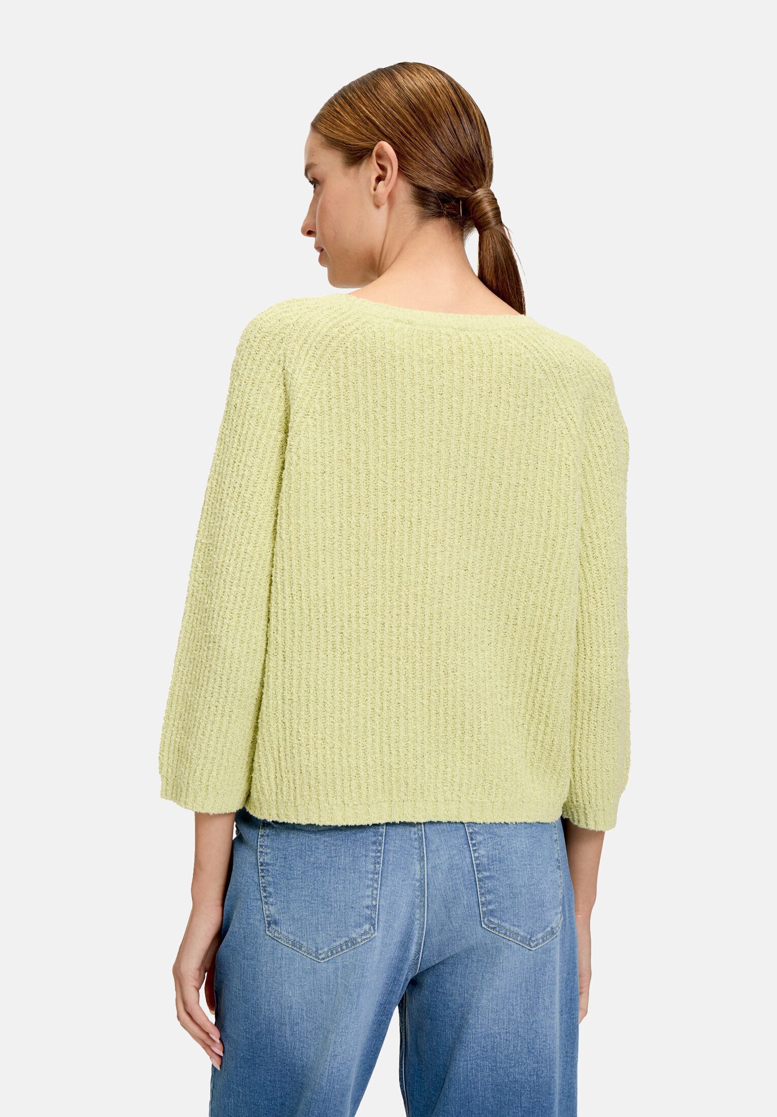 Cartoon Strickpullover Damen mit Rundhalsausschnitt (1-tlg) Struktur