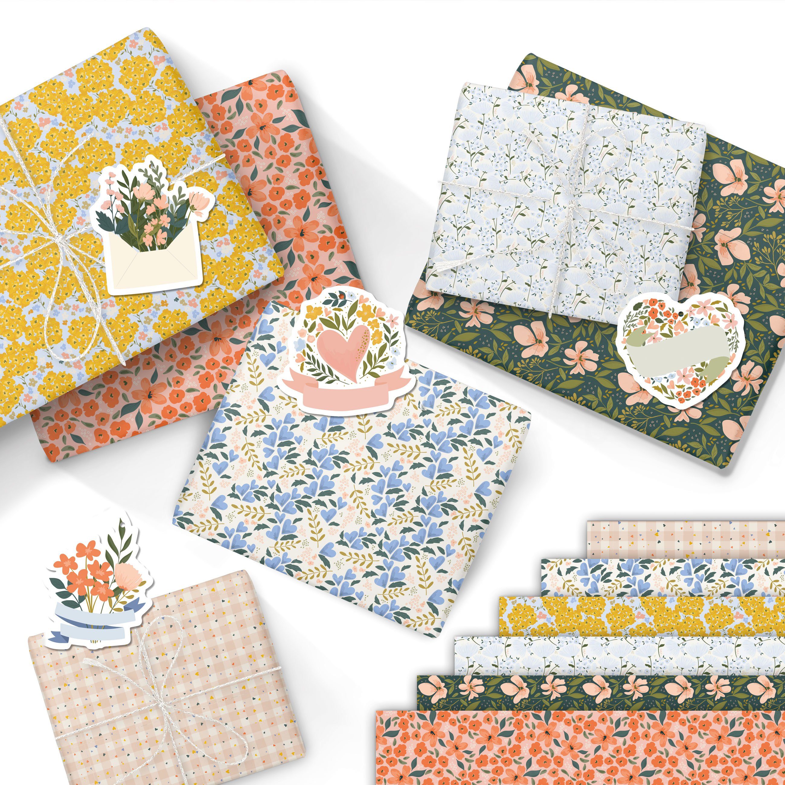 PAPIERDRACHEN Geschenkpapier Einzigartiges Geschenkpapier zum Muttertag - mit Etiketten