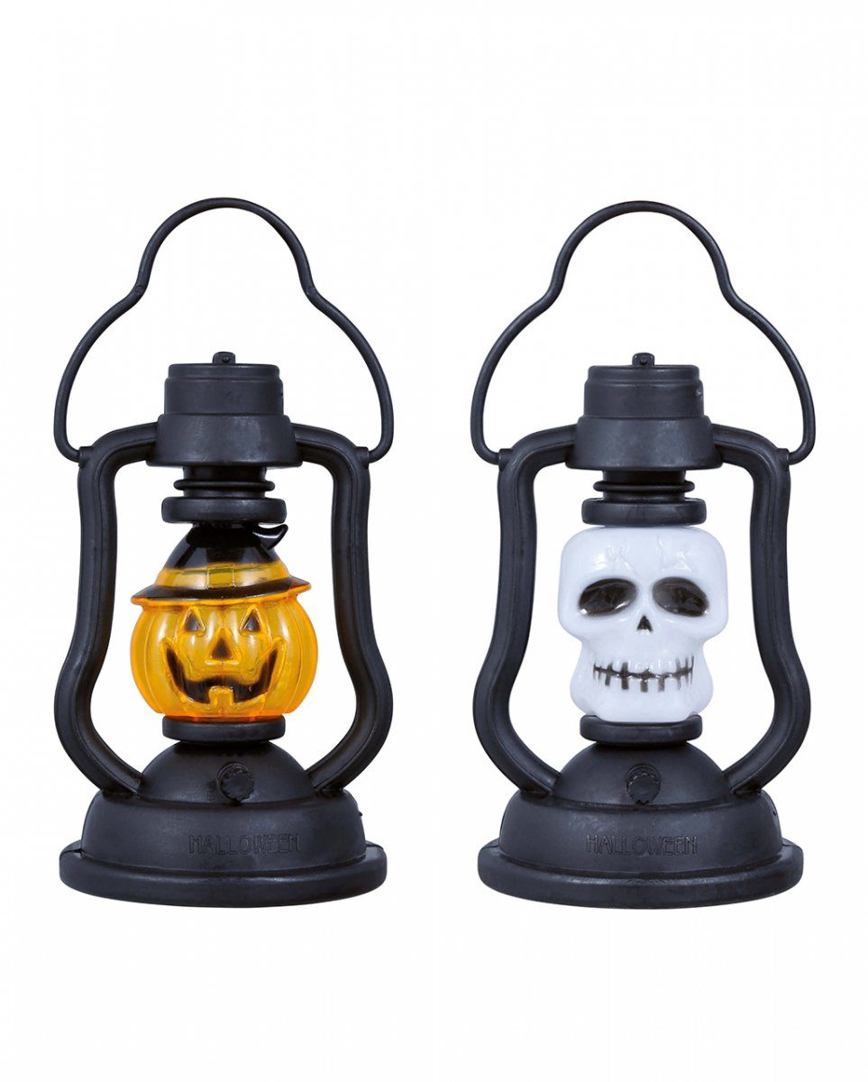 Dekoobjekt Pumpkin & Totenkopf Laterne für Halloween 10cm 1 S