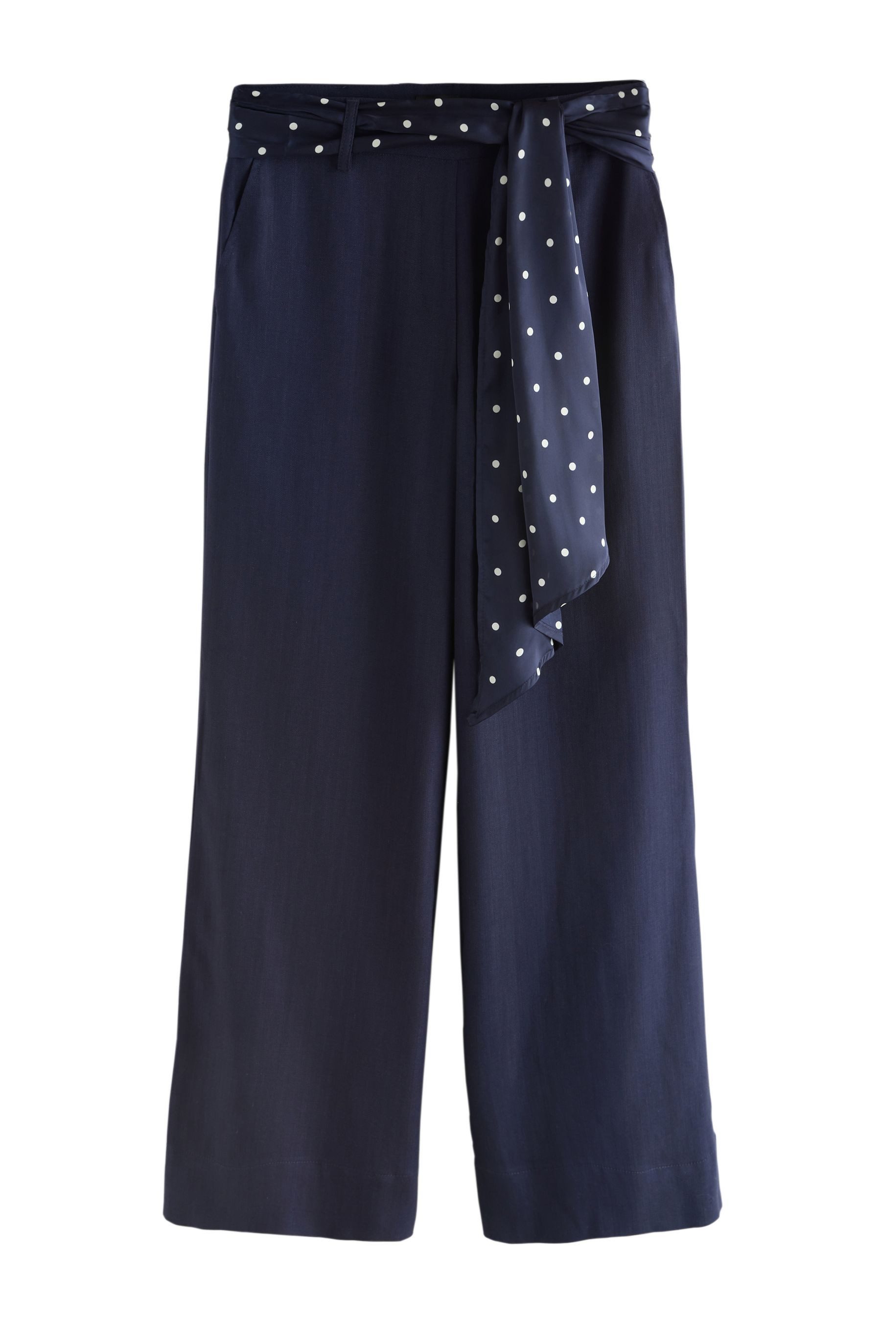 Palazzohose Hose mit weitem Bein und Schal-Gürtel