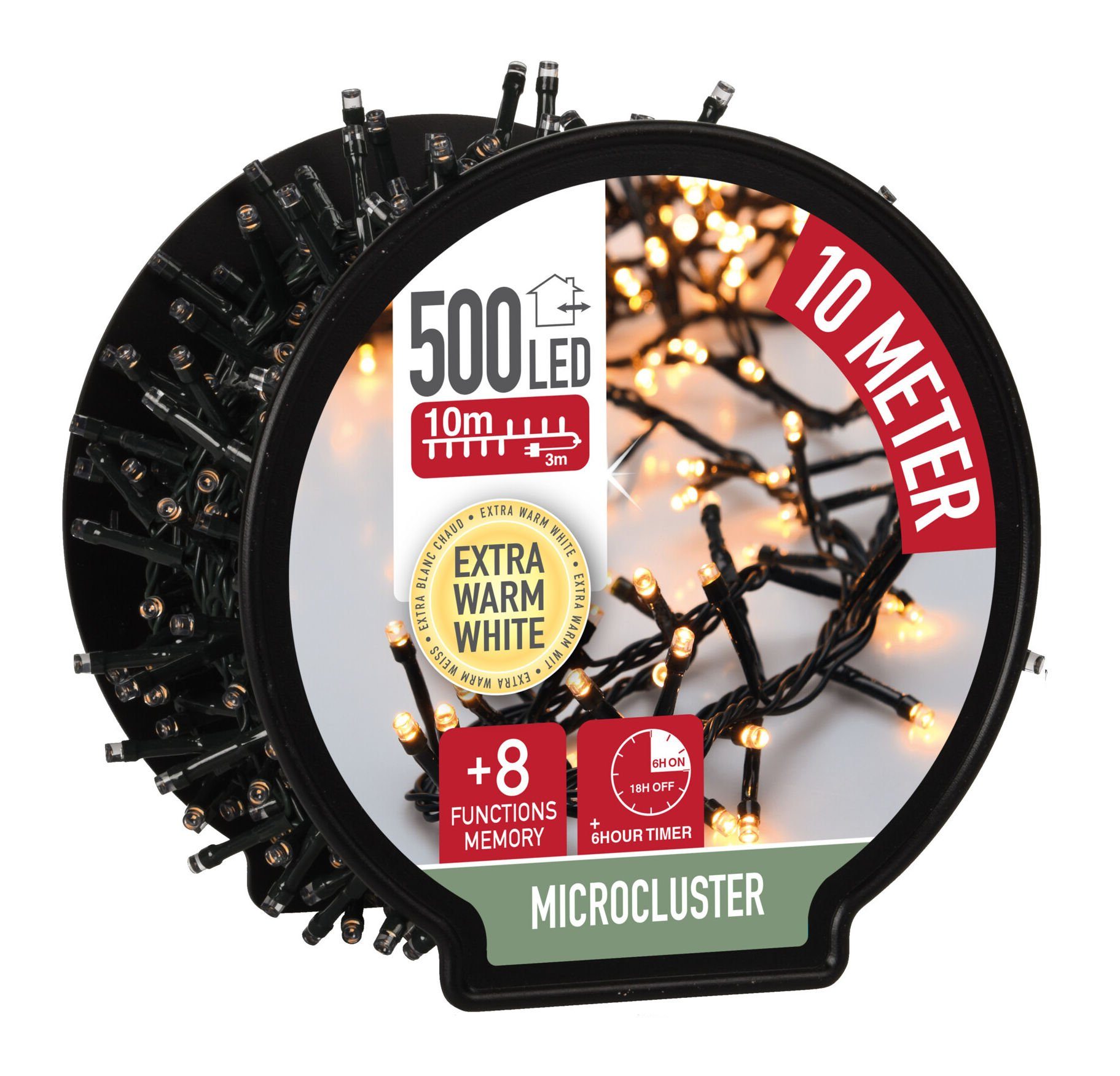 Spetebo Lichterkette Lichterkette auf Trommel - 500 Micro Cluster LED, 500-flammig, mit Timer Funktion