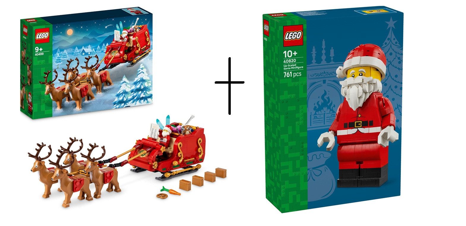 LEGO® Weihnachtsmann-Minifigur (40820) + Weihnachtsmann-Schlitten (40499) Spielbausteine