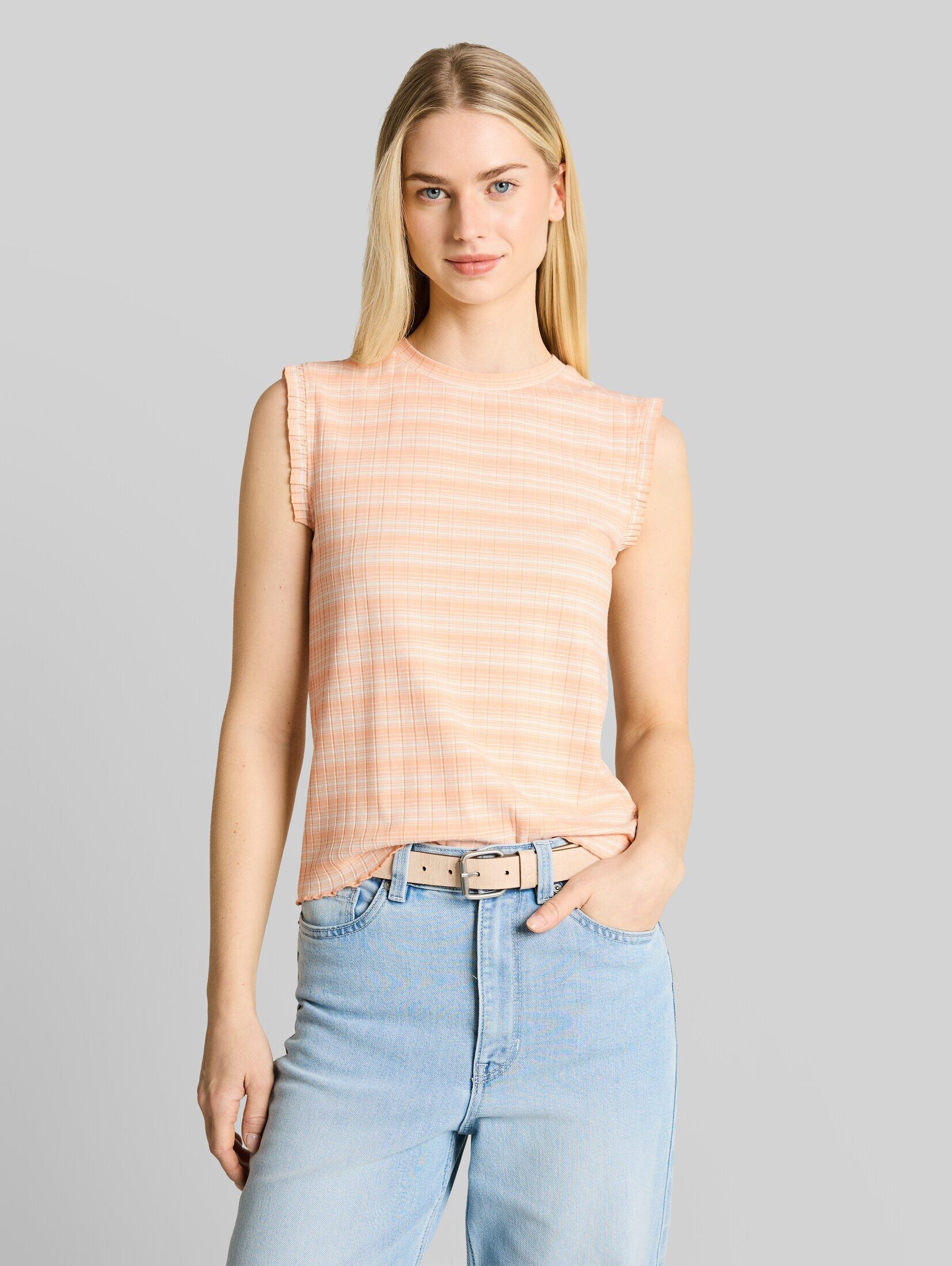 TOM TAILOR Denim Trägertop T-Shirt Top mit Streifenmuster