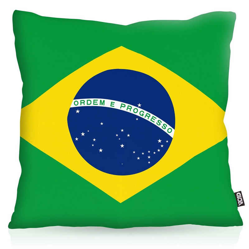 Kissenbezug, VOID, Sofa-Kissen Brasilien Brazil EM WM Flagge Fahne Länderflagge