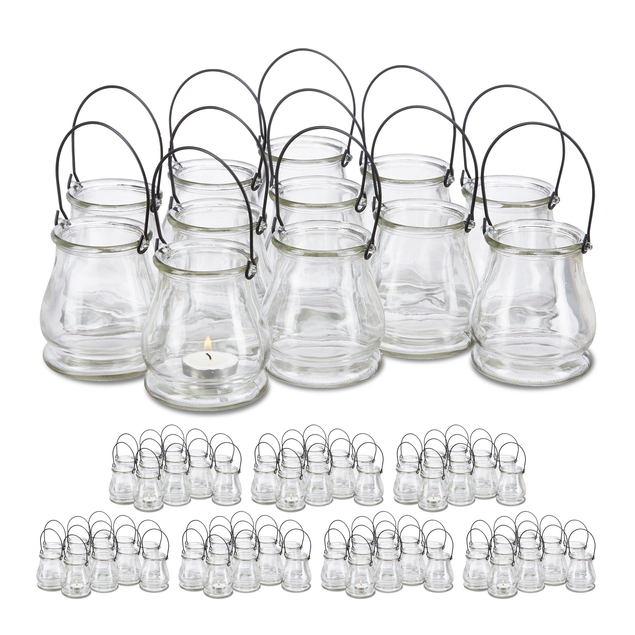 Teelichthalter 96 x Windlicht Glas