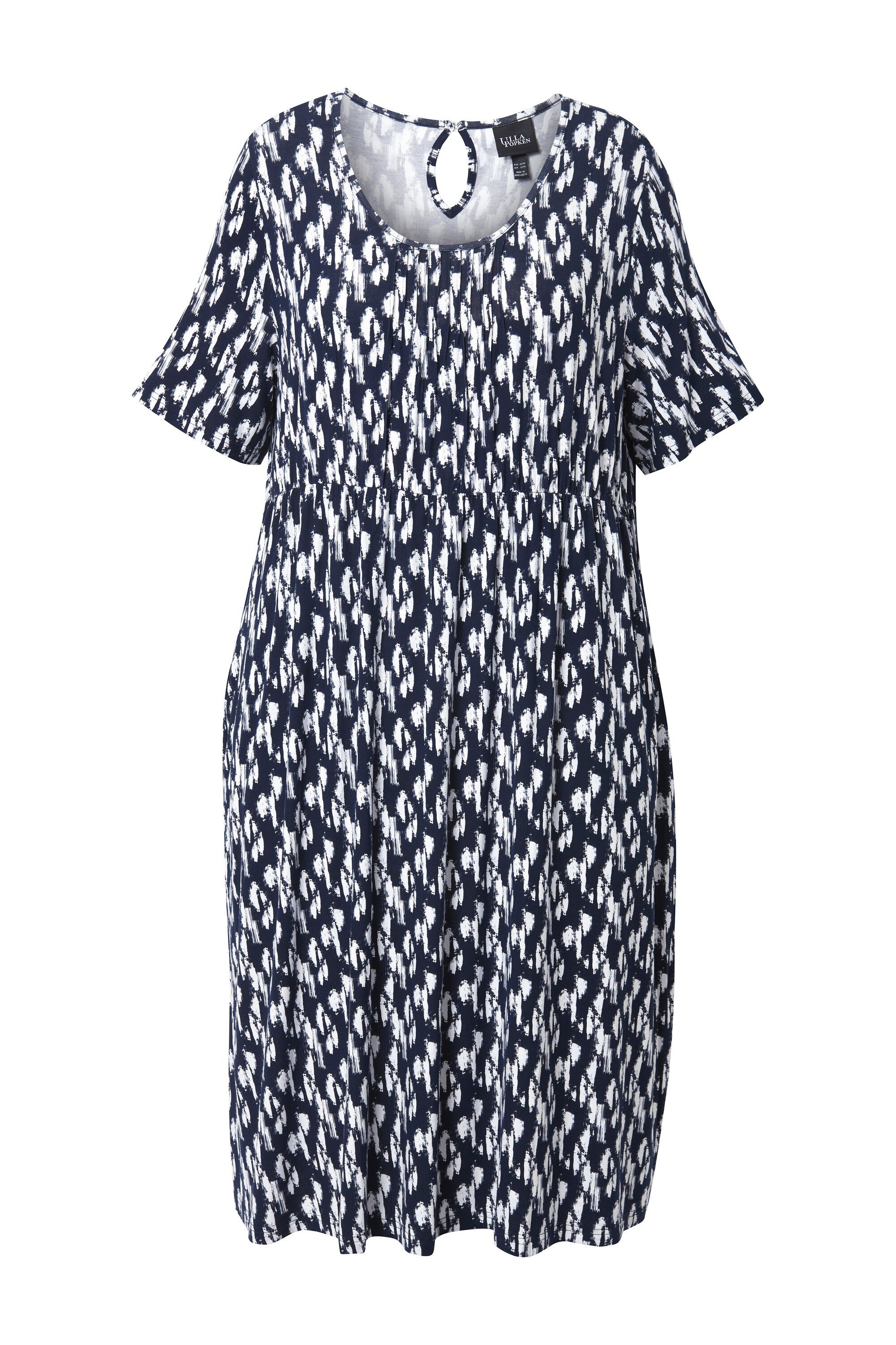 Ulla Popken Jerseykleid Jersey-Midikleid Tupfen Biesen günstig online kaufen