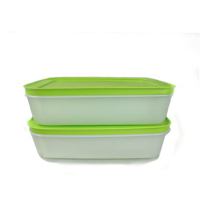 Tupperware Frischhaltedose Eis-Kristall 1 0 L (2) weiß/grün + SPÜLTUCH