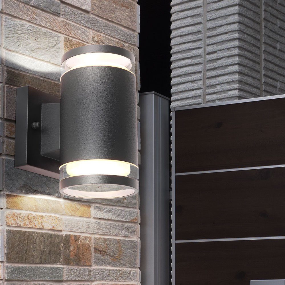 Leuchtmittel nicht Fassadenleuchte Aluminium Außenwandleuchte etc-shop inklusive, Außen-Wandleuchte, Gartenlampe anthrazit